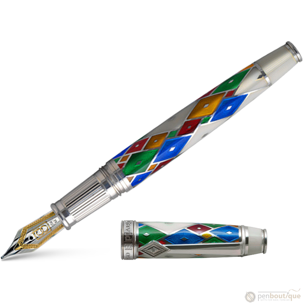 David Oscarson Harlequin Fountain Pen - Opalescent White/Pearl-Pen Boutique Ltd