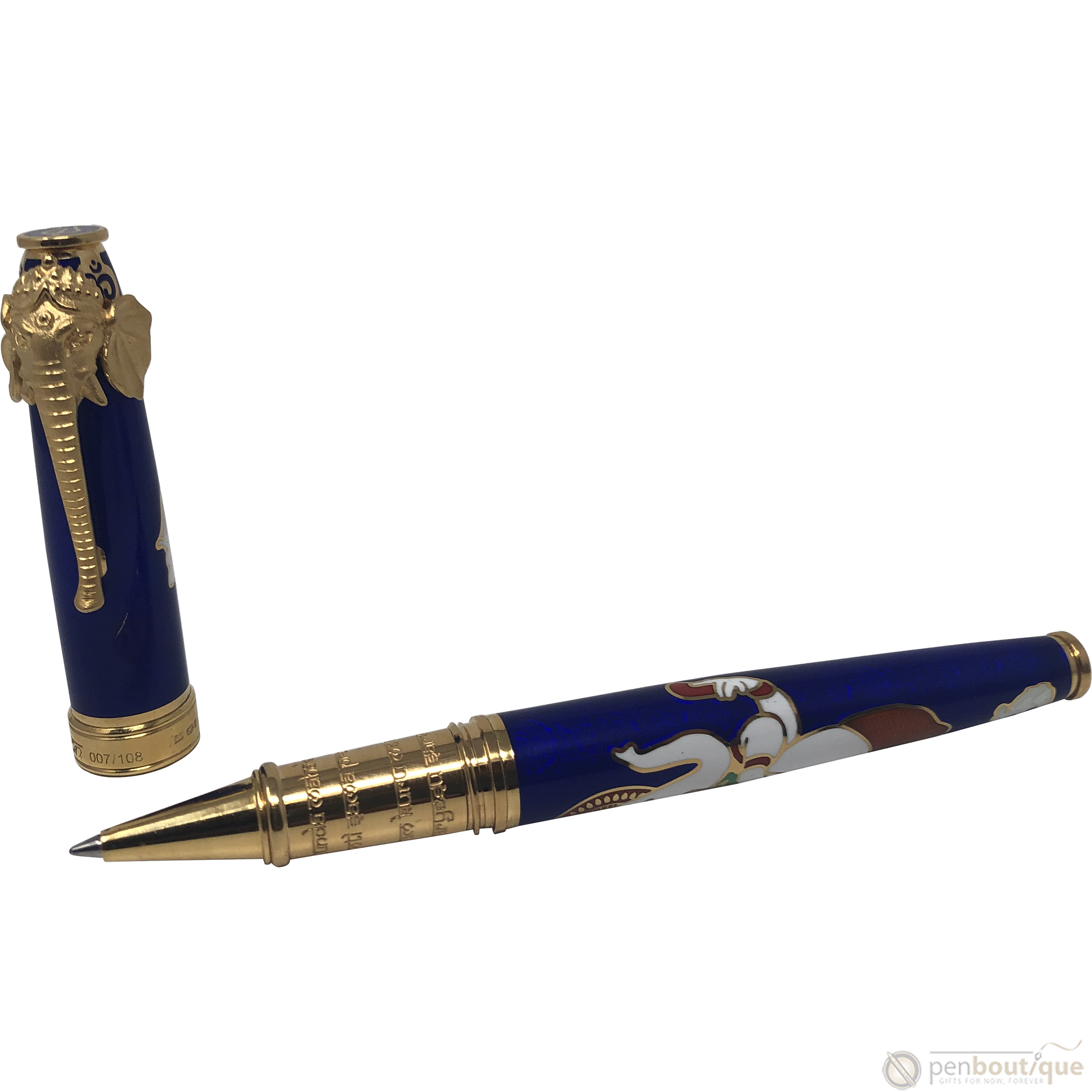 David Oscarson Lord Ganesha Rollerball Pen - Blue-Pen Boutique Ltd