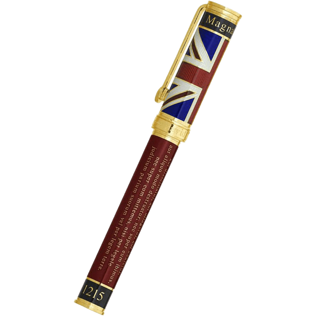 David Oscarson Magna Carta Rollerball Pen - Translucent Ruby - Pen Boutique Ltd