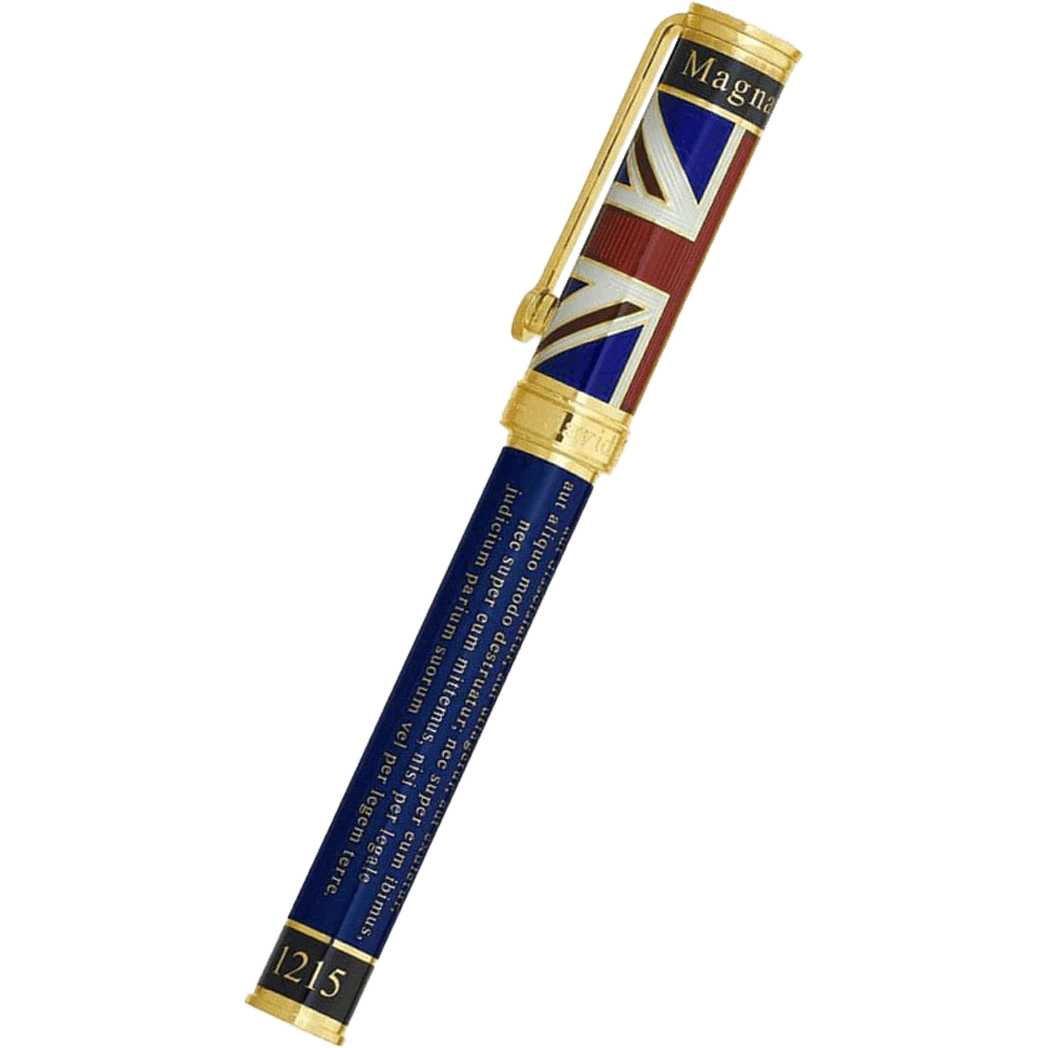 David Oscarson Magna Carta Rollerball Pen - Translucent Sapphire - Pen Boutique Ltd