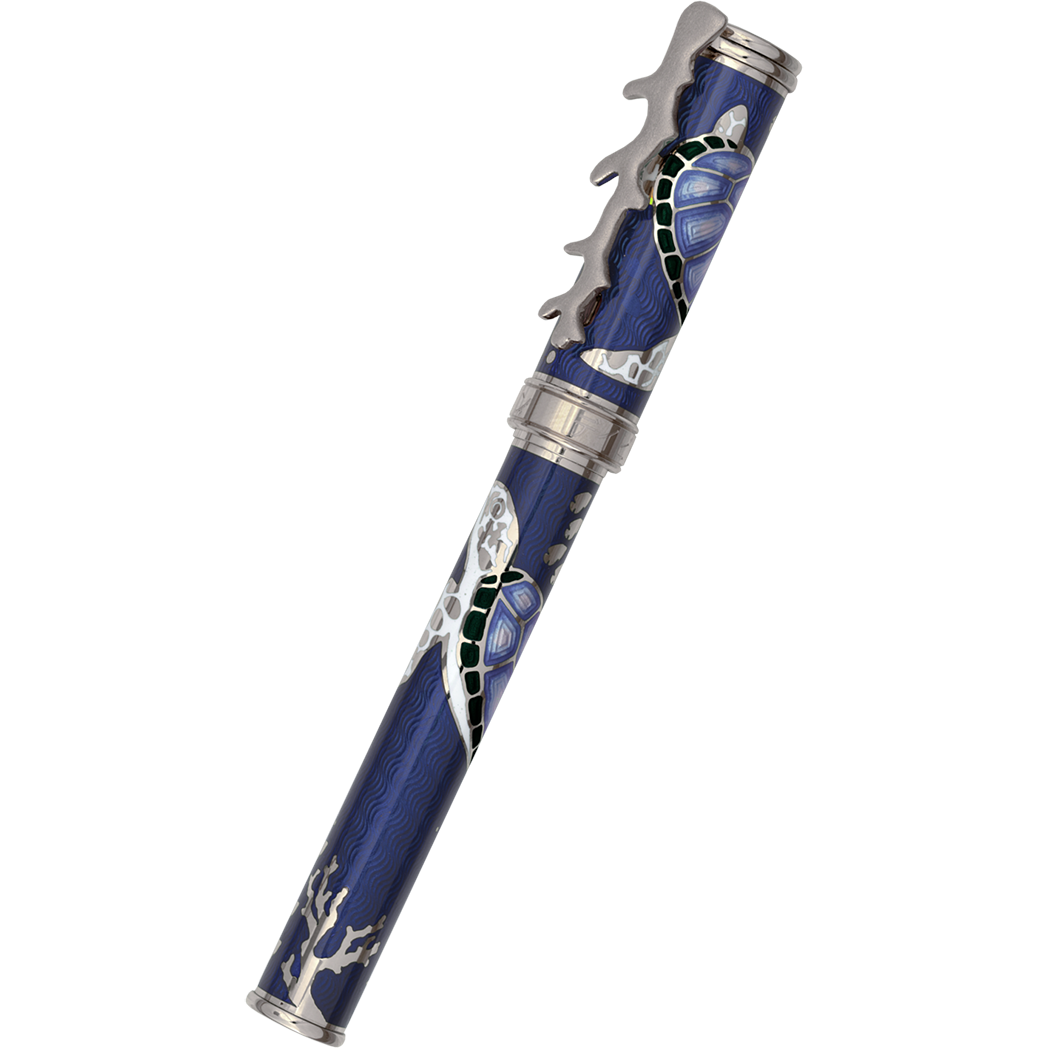 David Oscarson Sea Turtle Rollerball Pen - Sapphire Blue-Pen Boutique Ltd
