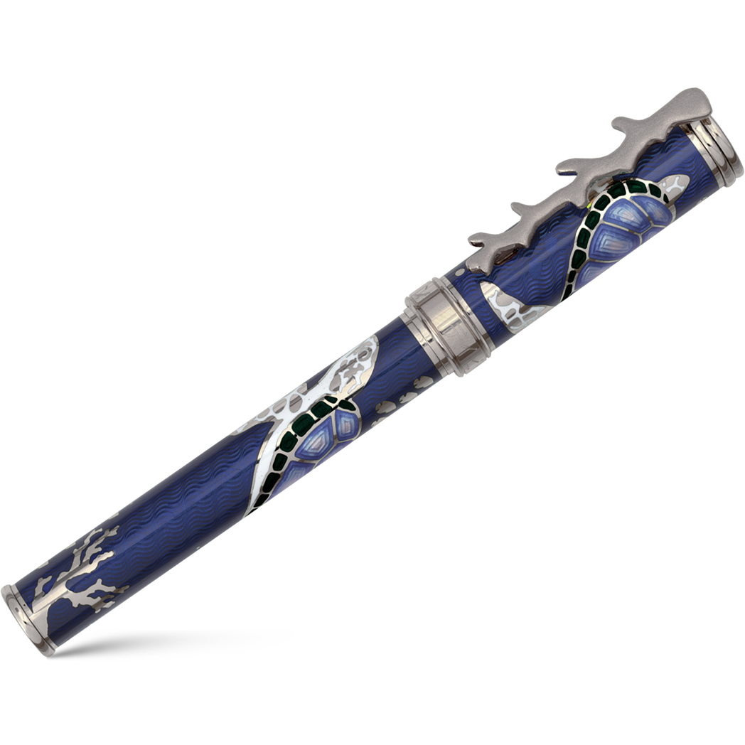 David Oscarson Sea Turtle Rollerball Pen - Sapphire Blue-Pen Boutique Ltd