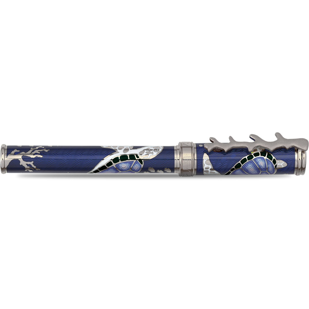 David Oscarson Sea Turtle Rollerball Pen - Sapphire Blue-Pen Boutique Ltd