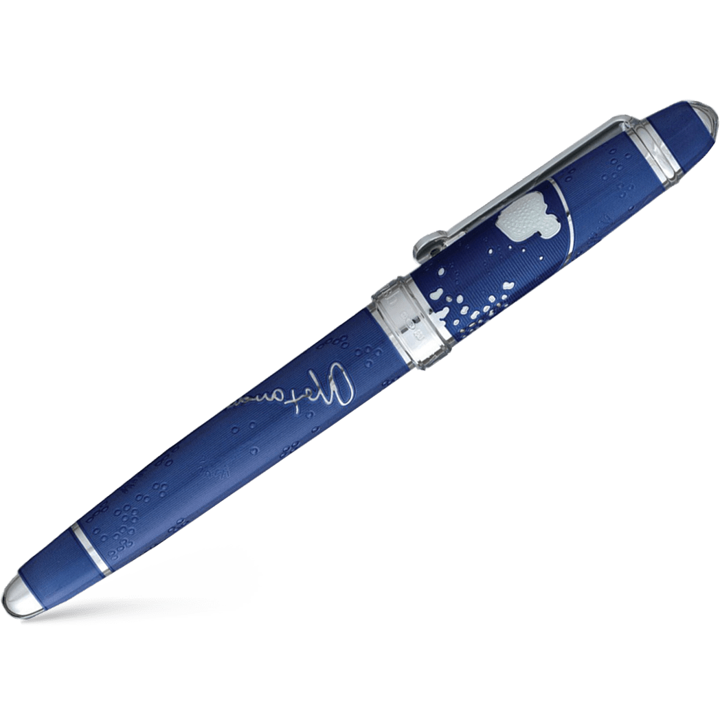 David Oscarson Sir Alexander Fleming Rollerball Pen - Translucent Blue - Pen Boutique Ltd