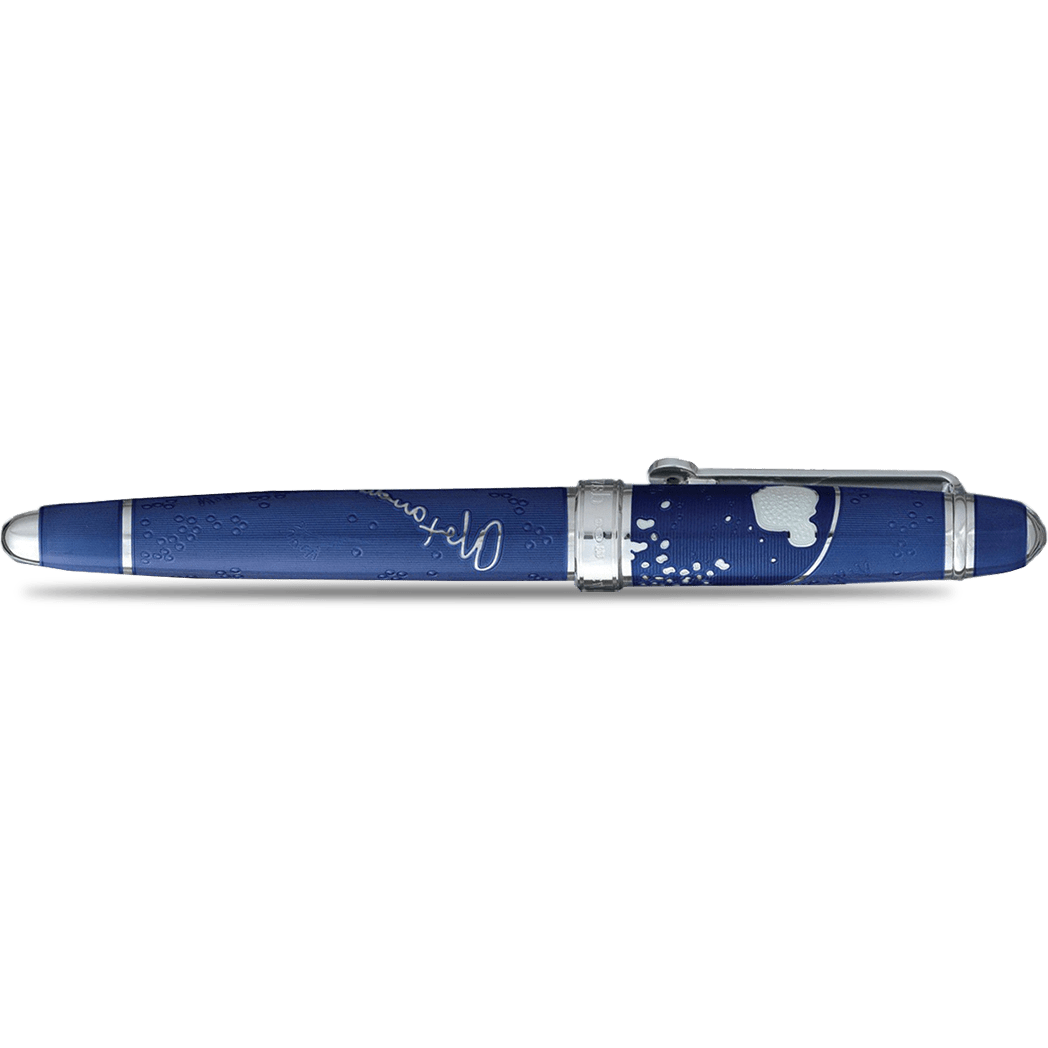 David Oscarson Sir Alexander Fleming Rollerball Pen - Translucent Blue - Pen Boutique Ltd