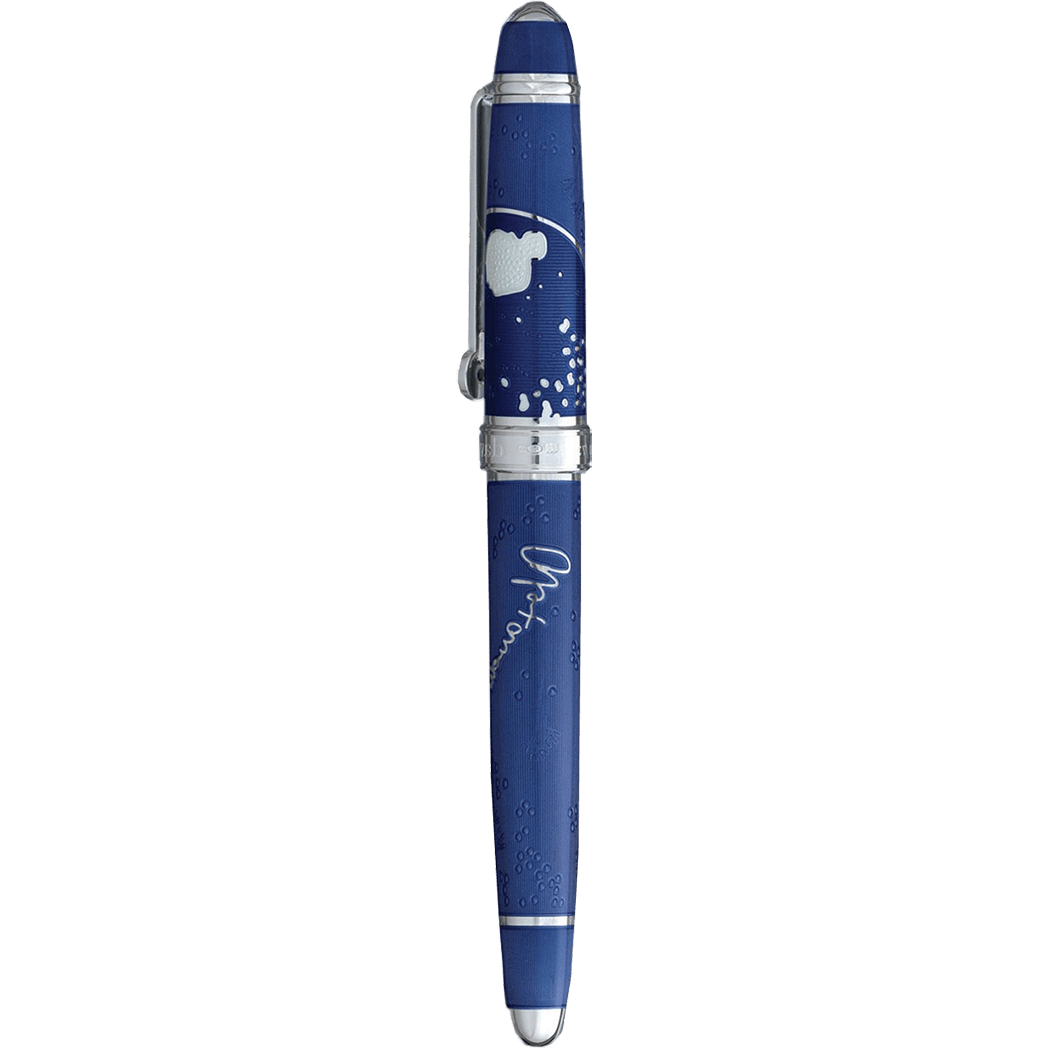 David Oscarson Sir Alexander Fleming Rollerball Pen - Translucent Blue - Pen Boutique Ltd
