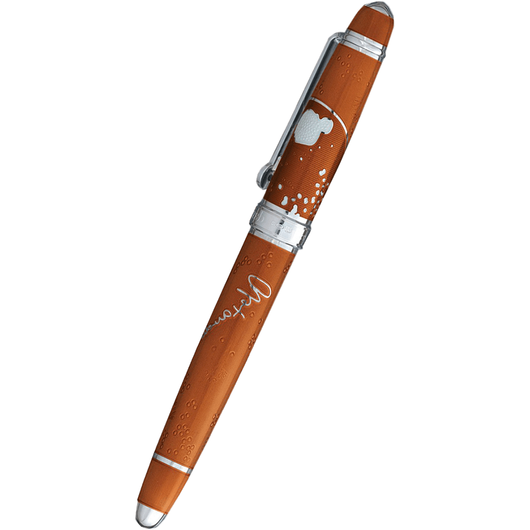 David Oscarson Sir Alexander Fleming Rollerball Pen - Translucent Orange (Saffron) - Pen Boutique Ltd