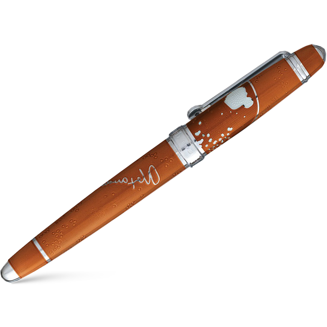 David Oscarson Sir Alexander Fleming Fountain Pen - Translucent Orange (Saffron)-Pen Boutique Ltd