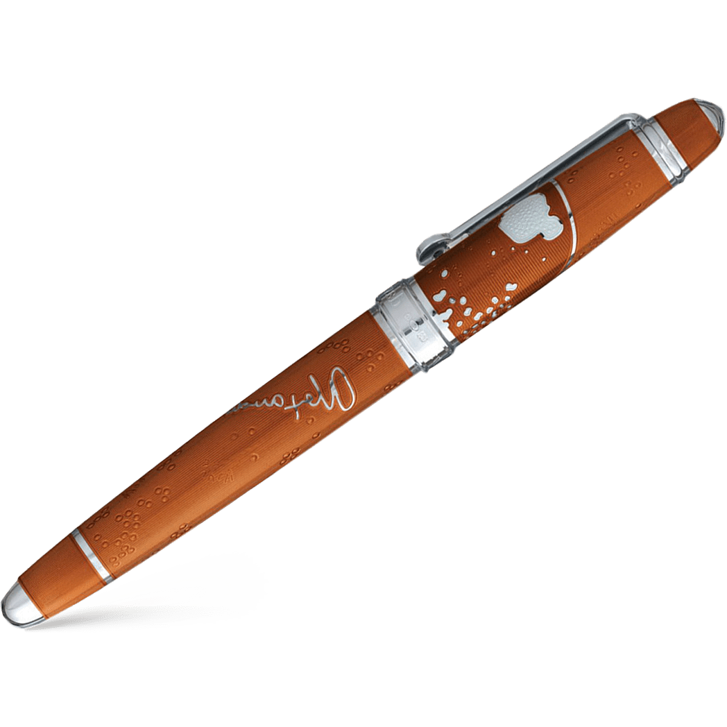David Oscarson Sir Alexander Fleming Fountain Pen - Translucent Orange (Saffron) - Pen Boutique Ltd
