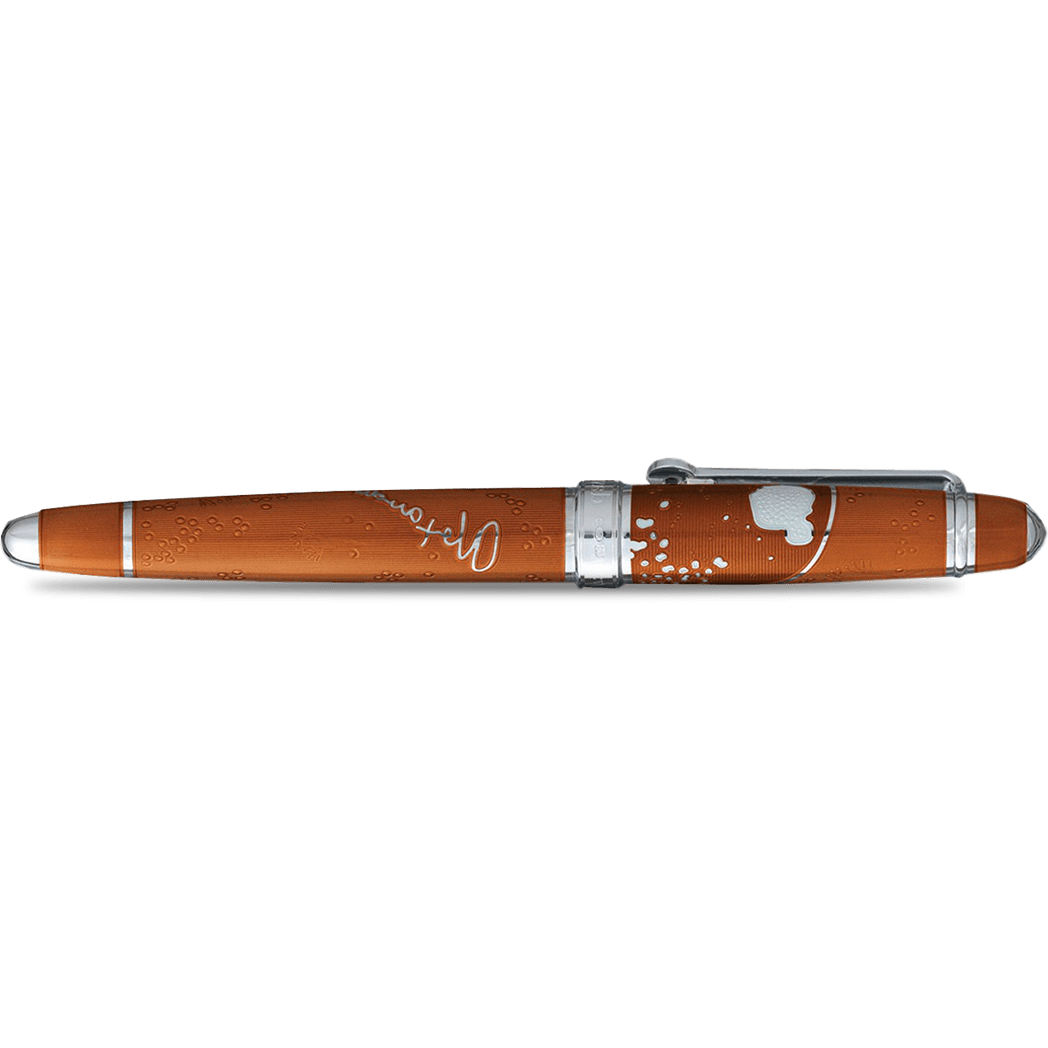 David Oscarson Sir Alexander Fleming Rollerball Pen - Translucent Orange (Saffron) - Pen Boutique Ltd