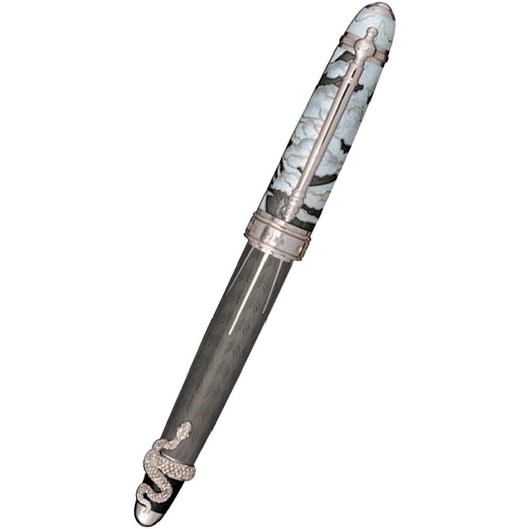 David Oscarson Deus Regit Fountain Pen - Gray - Silver Trim - Pen Boutique Ltd