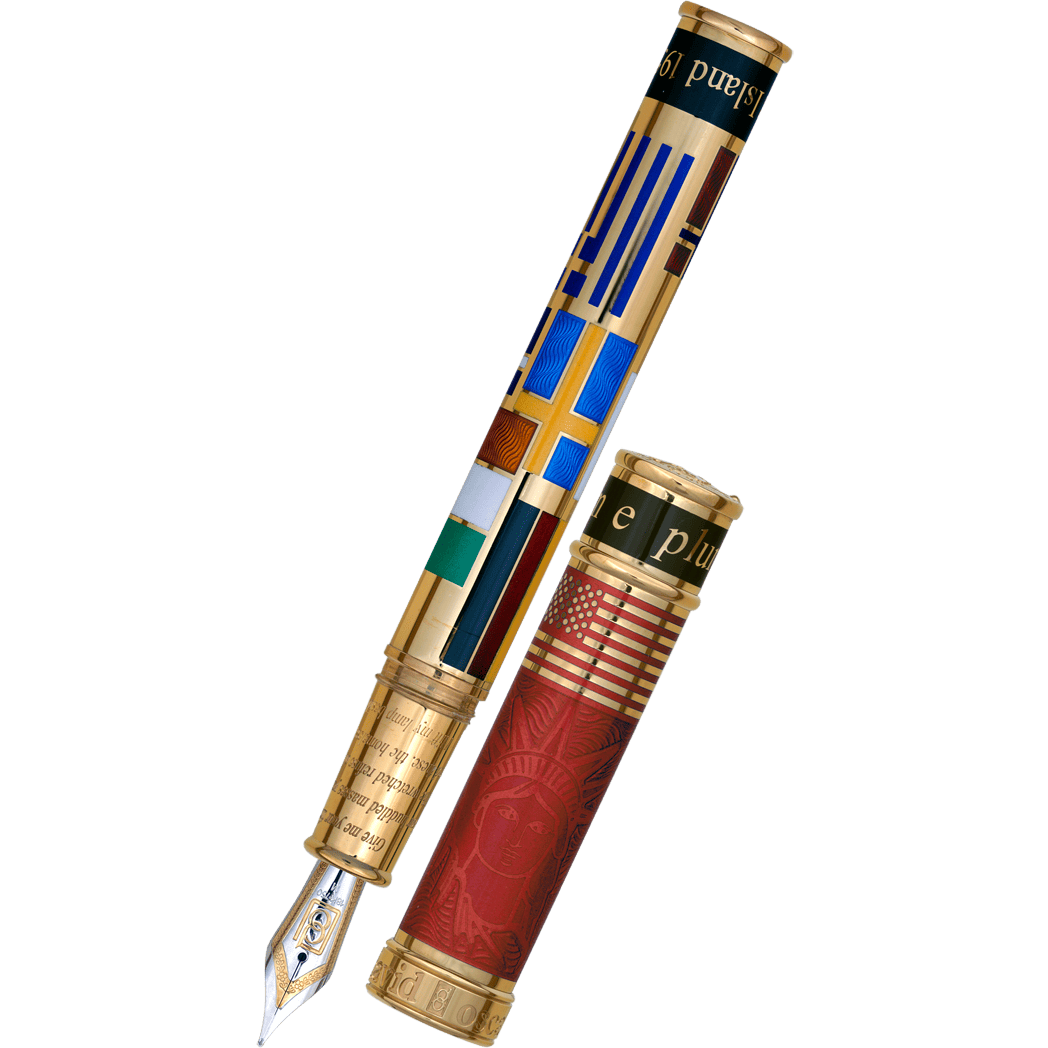 David Oscarson Ellis Island Fountain Pen - Ruby Red-Pen Boutique Ltd