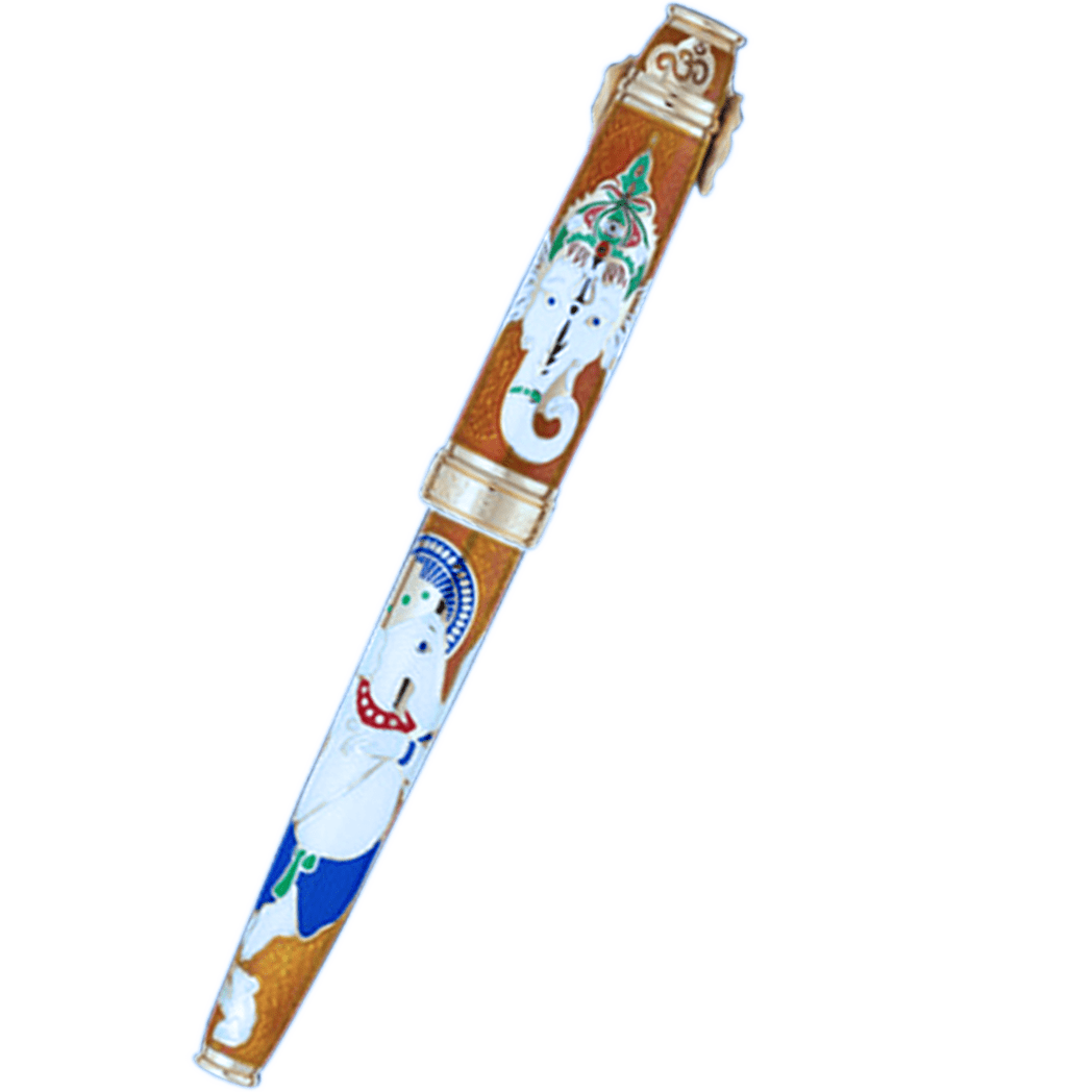David Oscarson Lord Ganesha Rollerball Pen - Saffron Orange - Pen Boutique Ltd