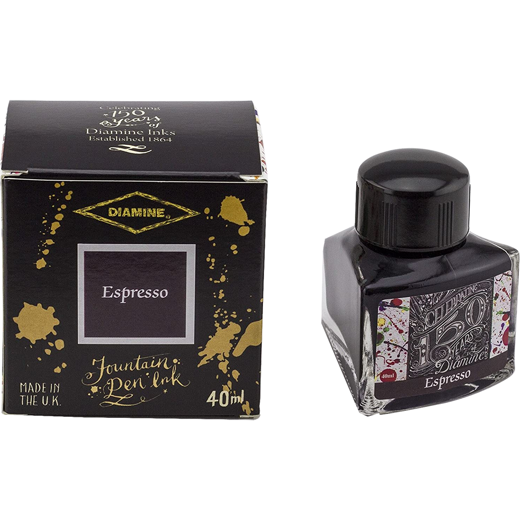 Diamine 150th Anniversary Ink Bottle - Espresso - 40ml-Pen Boutique Ltd