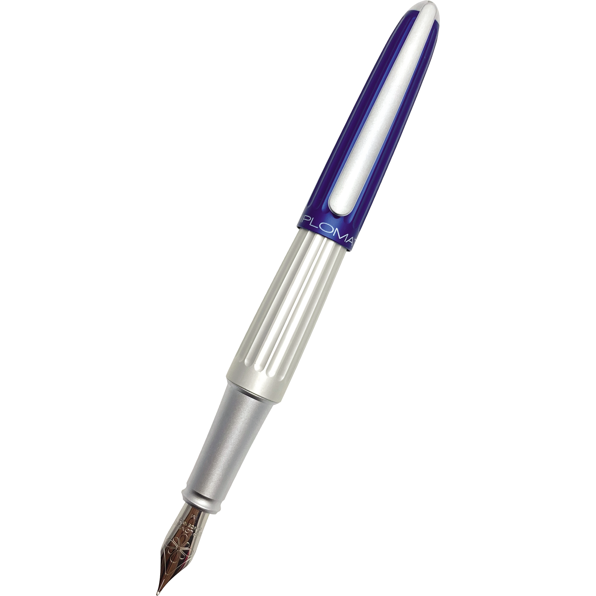 Diplomat Aero Fountain Pen - Blue/Silver - Steel Nib-Pen Boutique Ltd