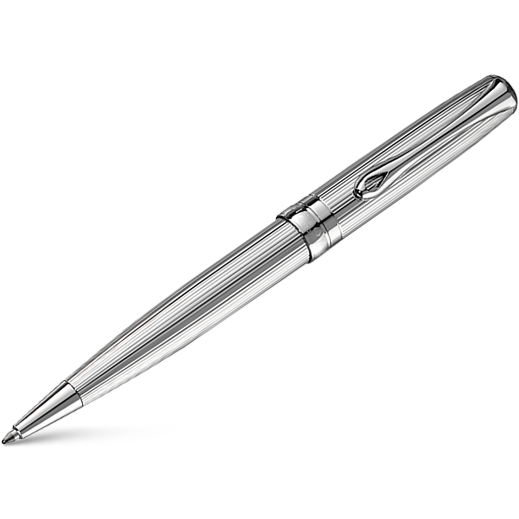 Diplomat Excellence A2 EasyFLOW Ballpoint Pen - Guilloche Chrome-Pen Boutique Ltd