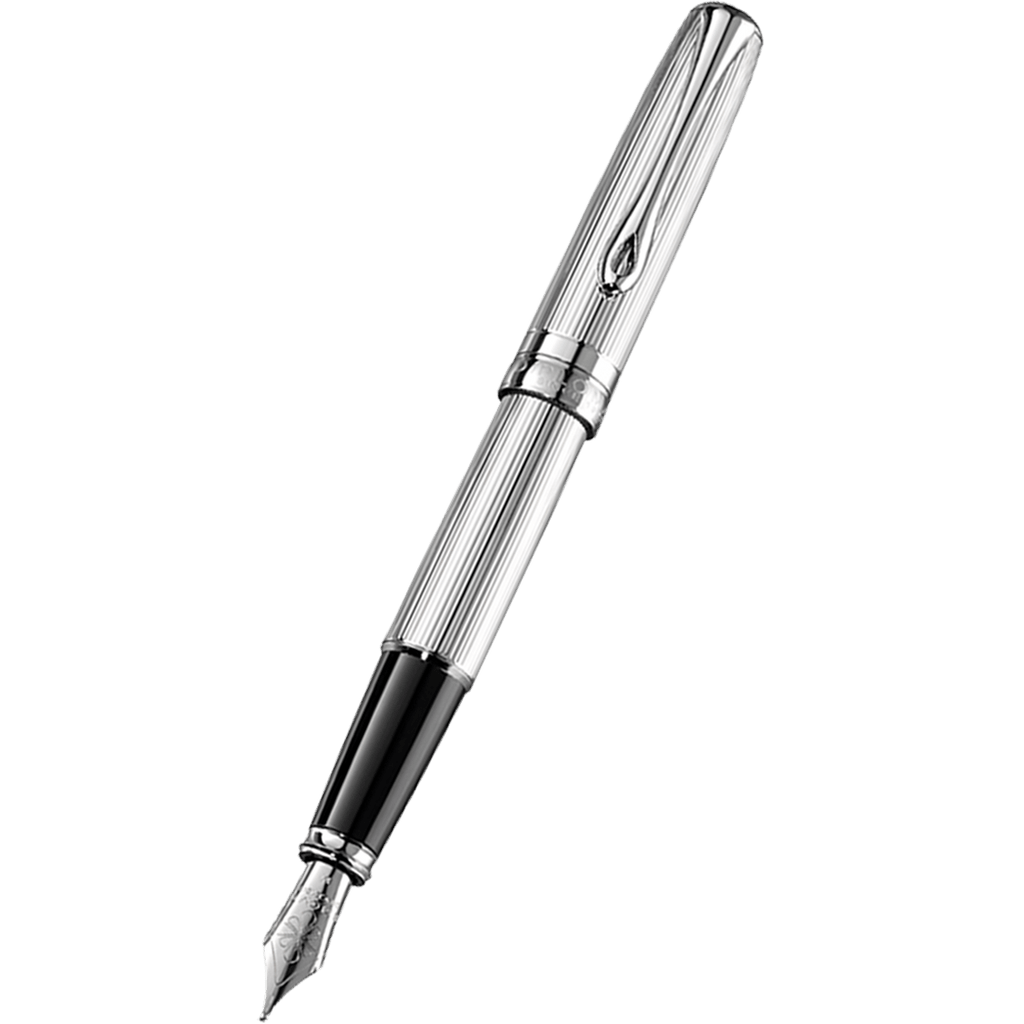 Diplomat Excellence A2 Fountain Pen - Guilloche Chrome