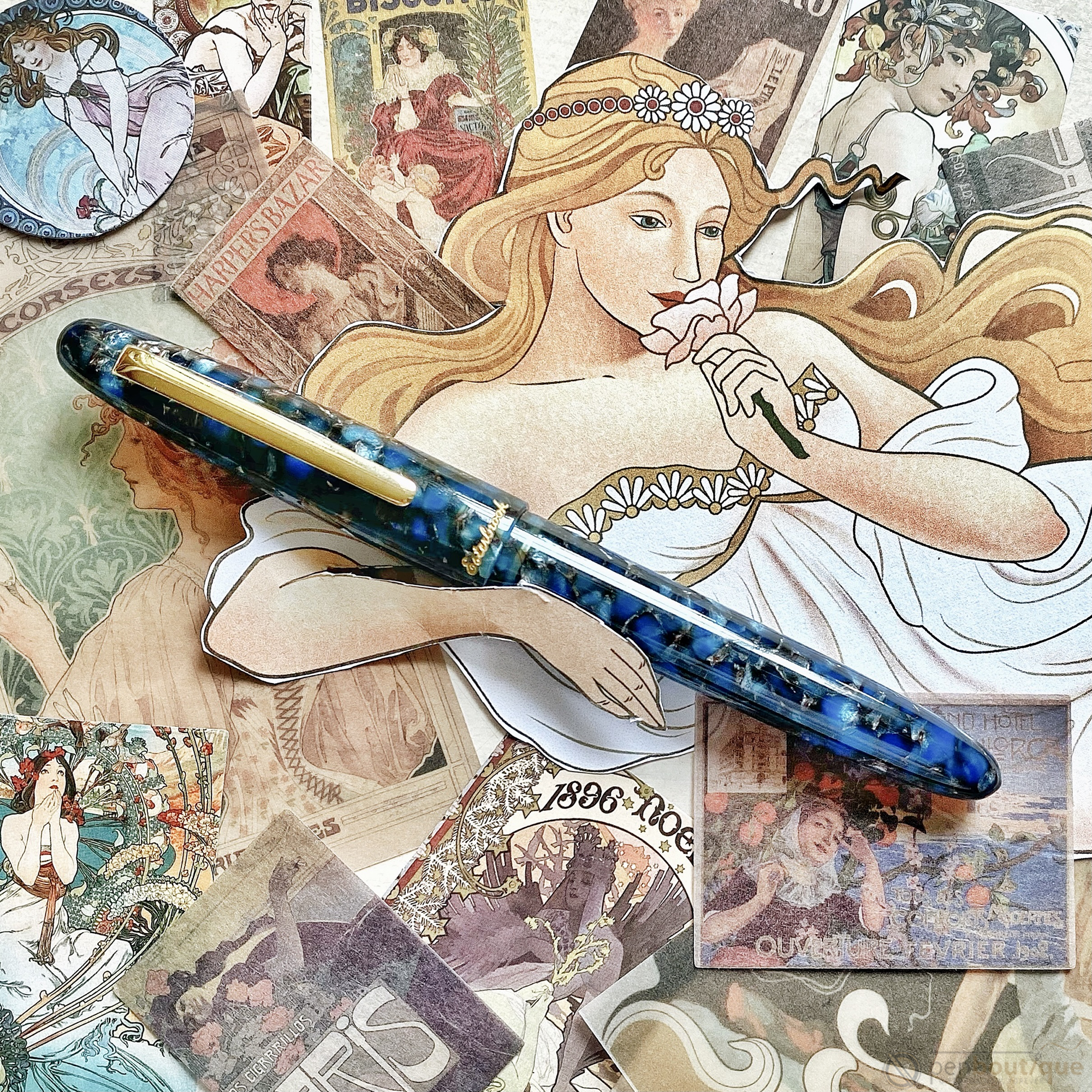 Esterbrook Estie OS Fountain Pen - Nouveau Bleu - Gold Trim-Pen Boutique Ltd