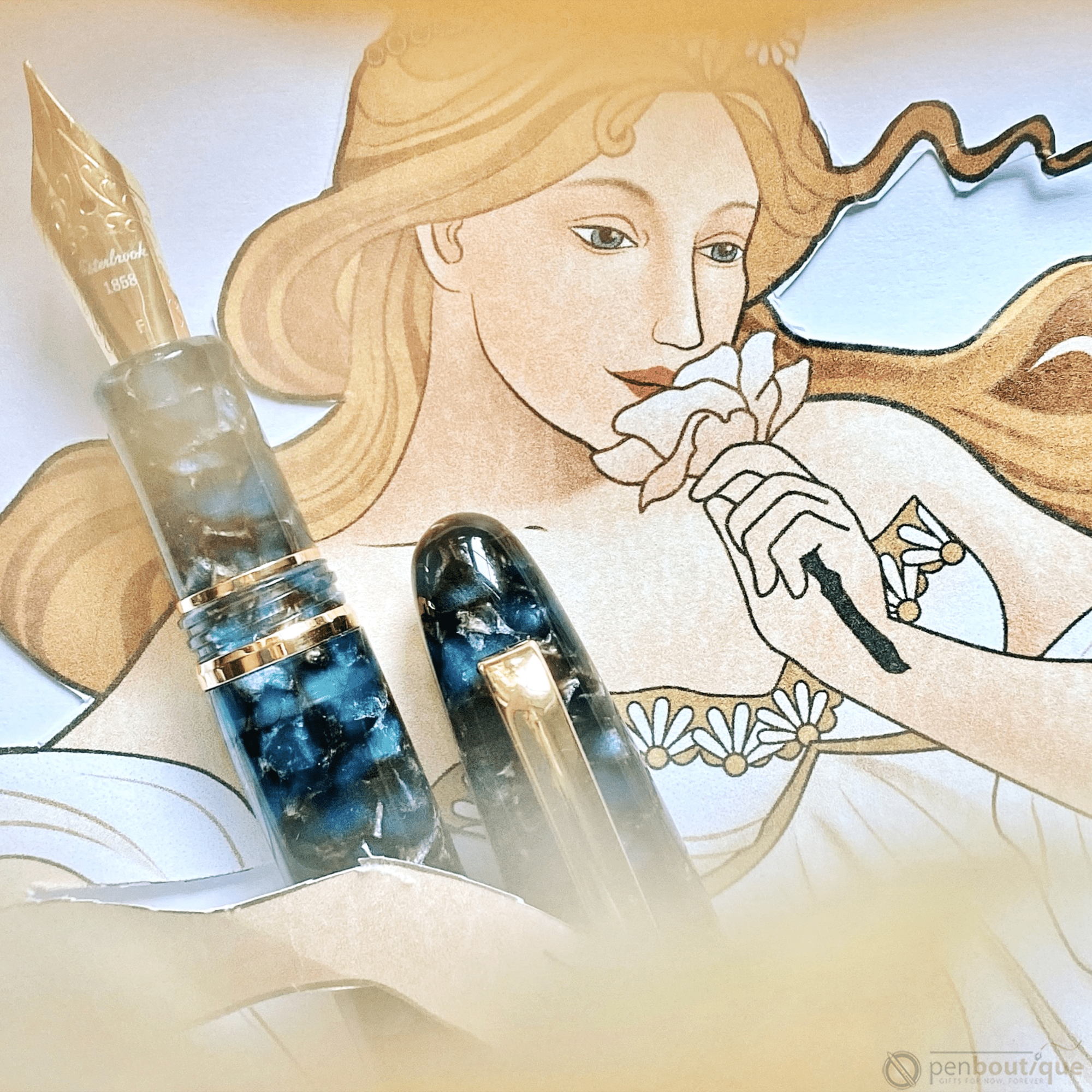 Esterbrook Estie OS Fountain Pen - Nouveau Bleu - Gold Trim - Pen Boutique Ltd