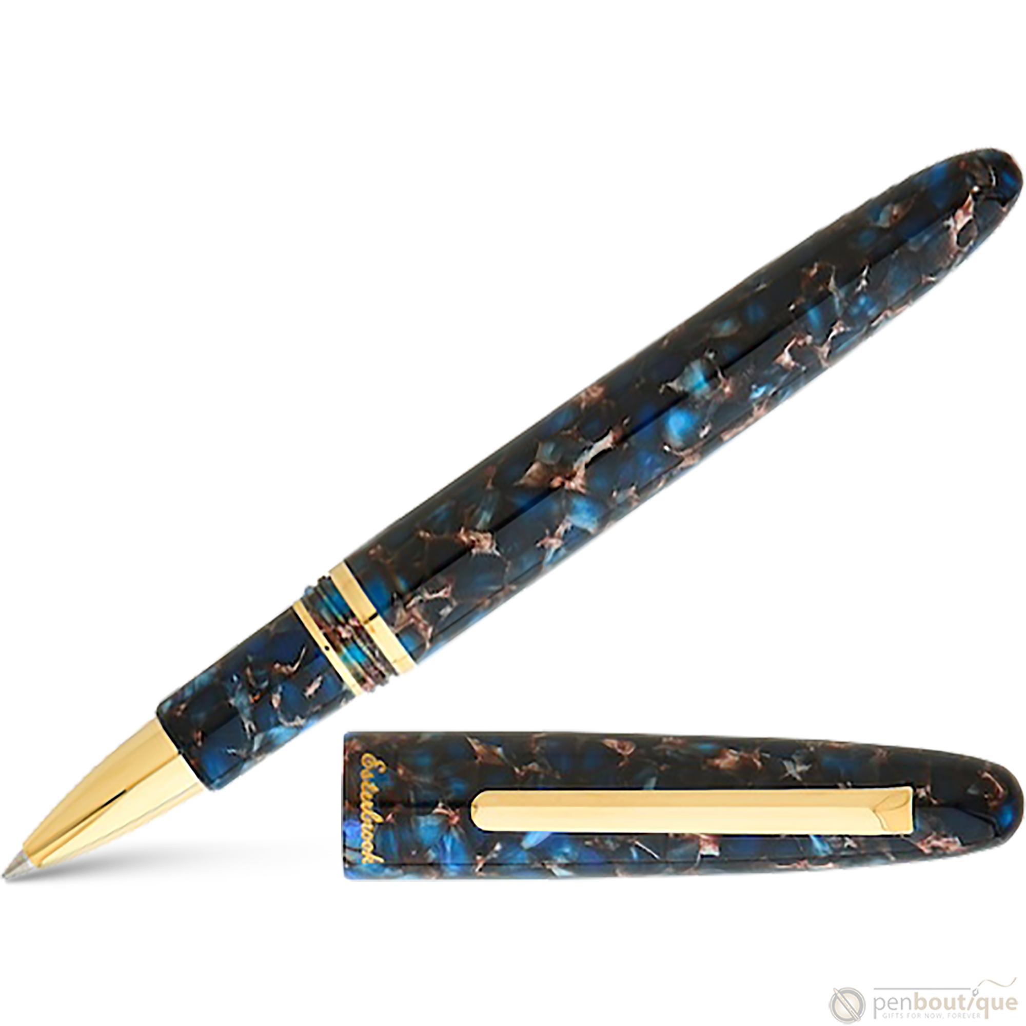 Esterbrook Estie Rollerball Pen - Nouveau Bleu - Gold Trim-Pen Boutique Ltd