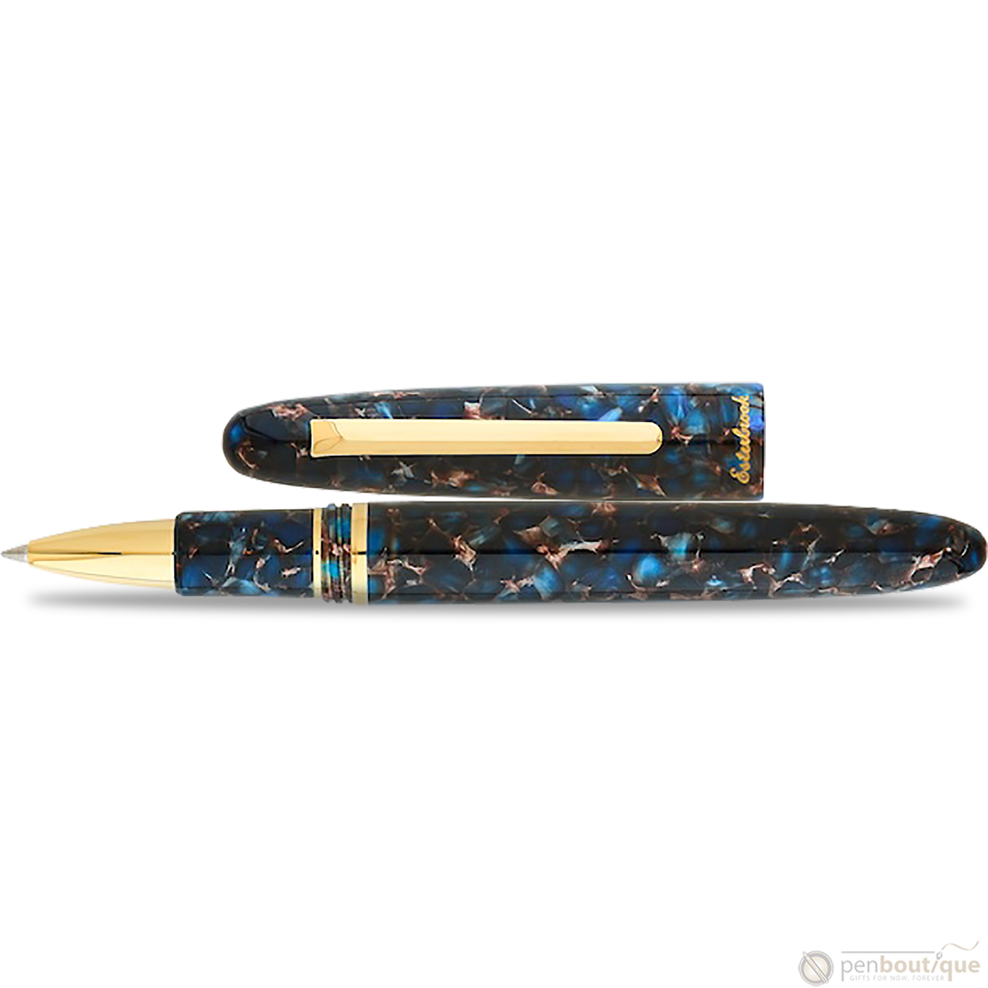 Esterbrook Estie Rollerball Pen - Nouveau Bleu - Gold Trim-Pen Boutique Ltd