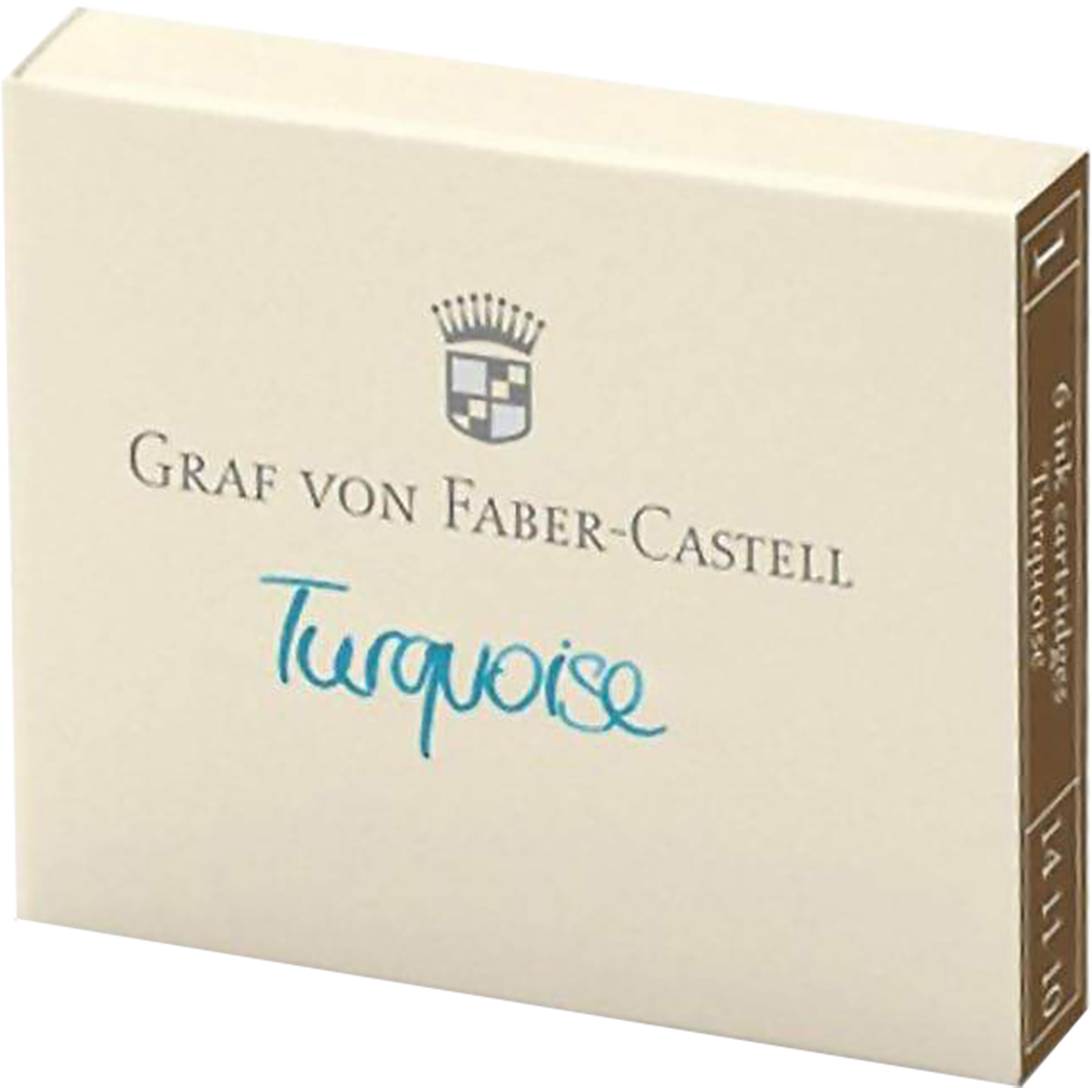 Graf Von Faber-Castell Turquoise Ink Cartridges /Bx 6-Pen Boutique Ltd