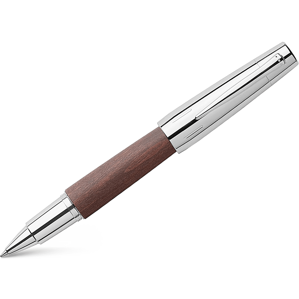 Faber-Castell Design E-Motion Pear Wood Dark Brown Rollerball Pen - Pen Boutique Ltd