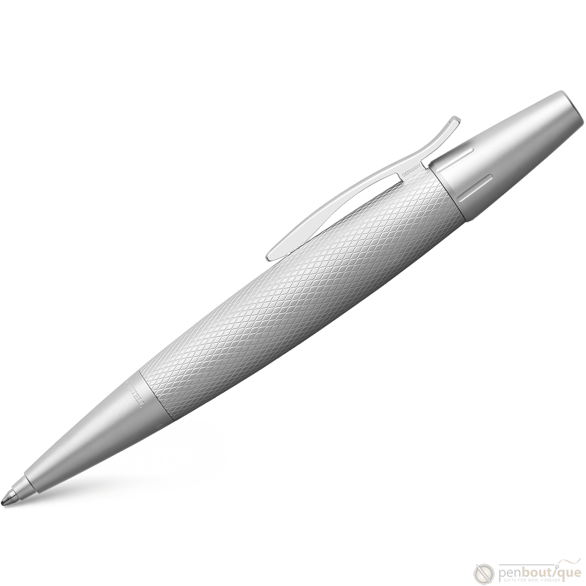 Faber-Castell Design E-Motion Ballpoint Pen - Pure Silver - Pen Boutique Ltd