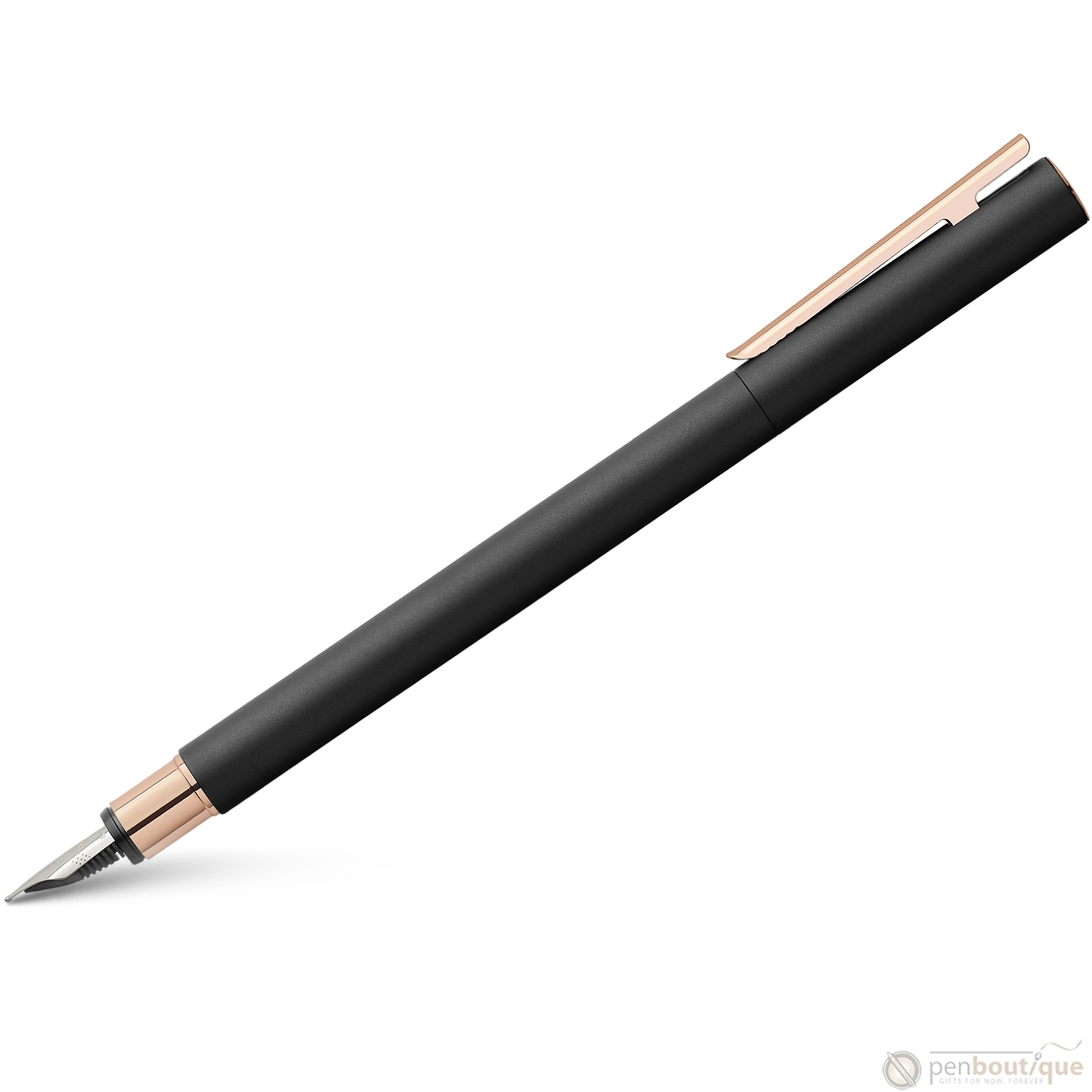 Faber Castell NEO Slim Fountain Pen - Black Matte w/ Rose Gold-Pen Boutique Ltd