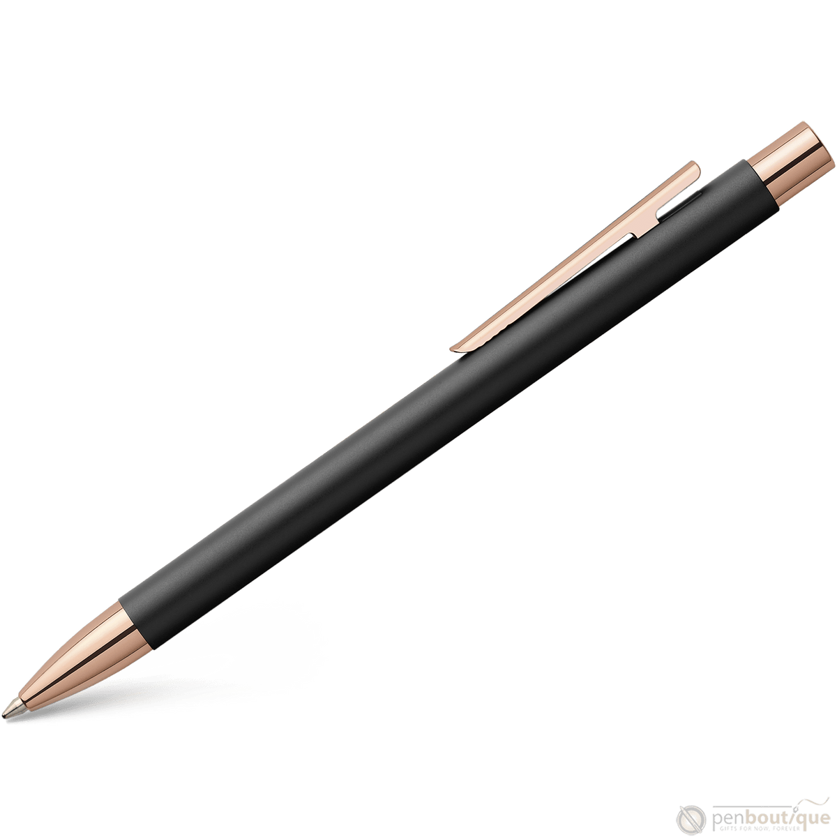 Faber-Castell NEO Slim Ballpoint Pen - Black Matte w/ Rose Gold - Pen Boutique Ltd