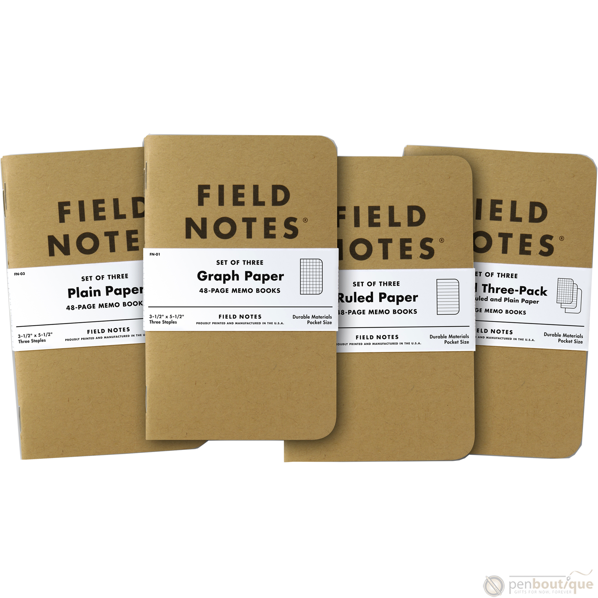 Field Notes Brand Original Graph 3-pack 3½" × 5½"-Pen Boutique Ltd