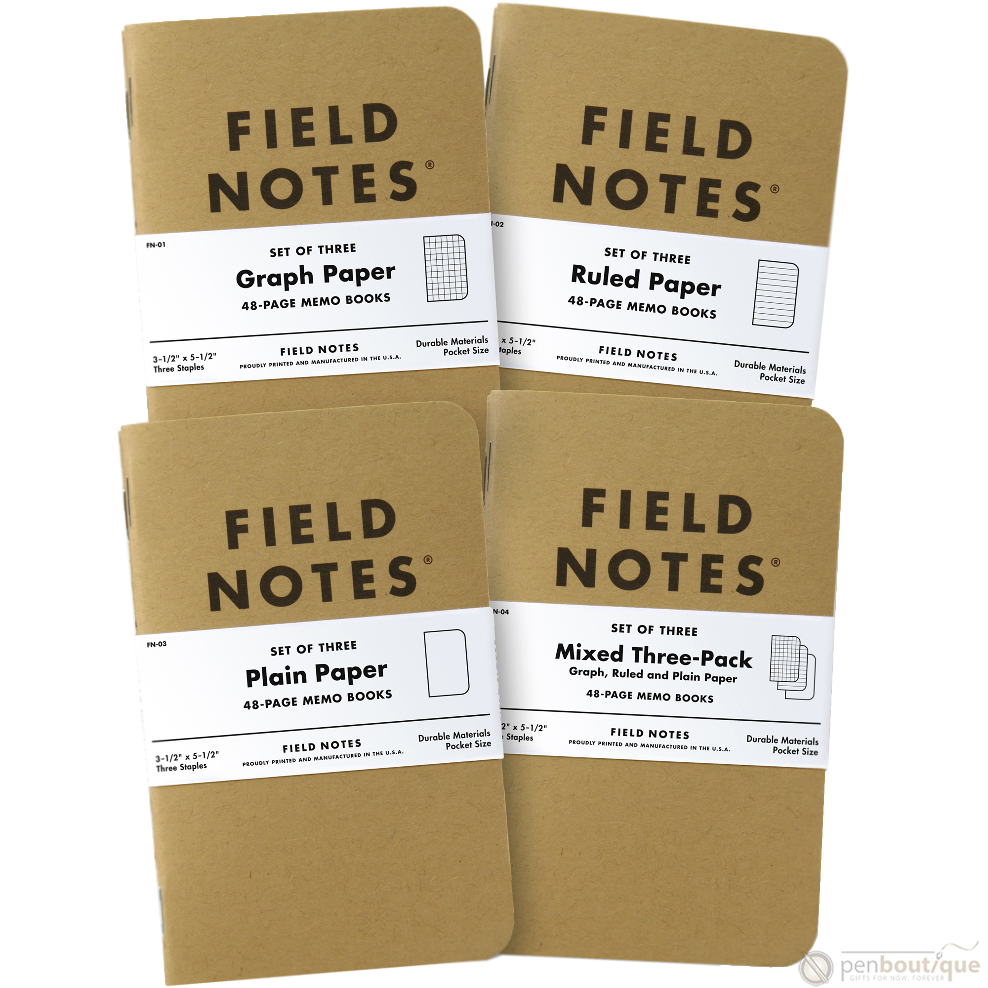 Field Notes Brand Original Ruled 3-pack 3½" × 5½"-Pen Boutique Ltd