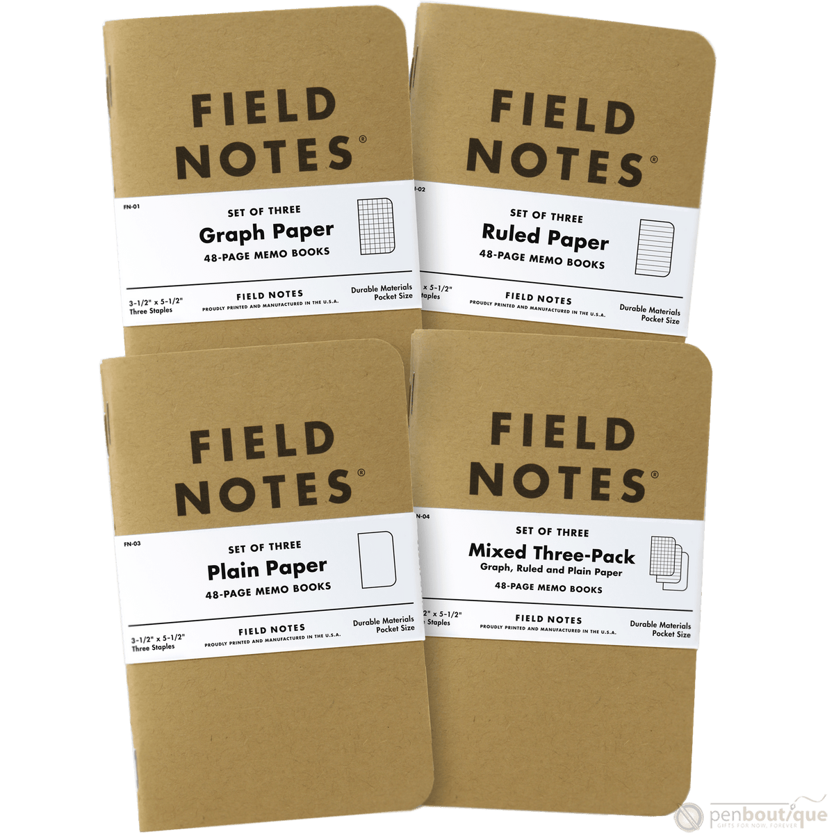 Field Notes Brand Original Plain 3-pack 3½" × 5½" - Pen Boutique Ltd