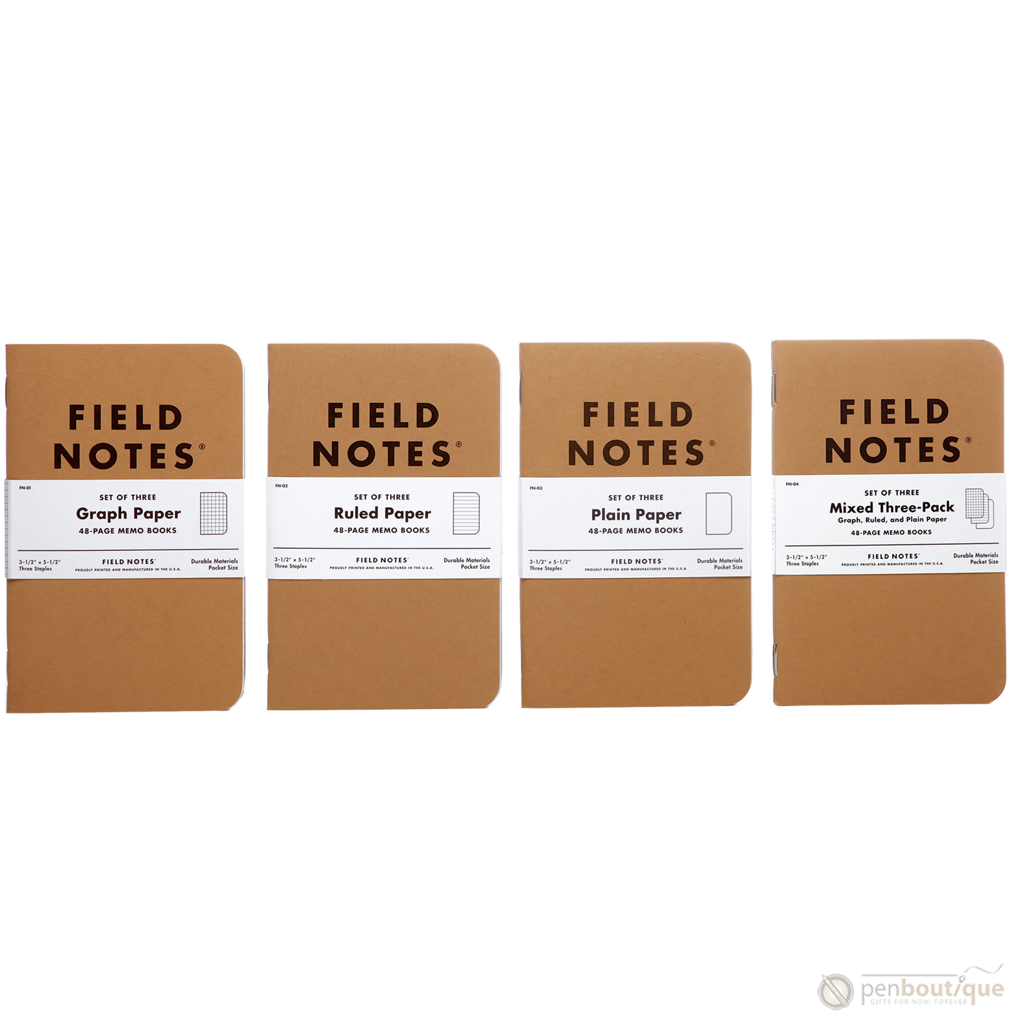 Field Notes Brand Original Ruled 3-pack 3½" × 5½"-Pen Boutique Ltd