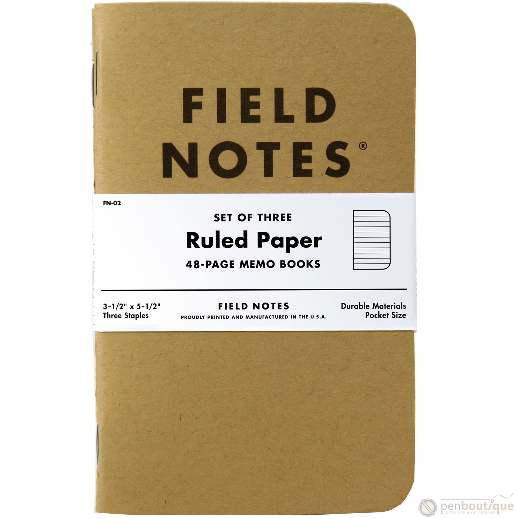 Field Notes Brand Original Ruled 3-pack 3½" × 5½"-Pen Boutique Ltd