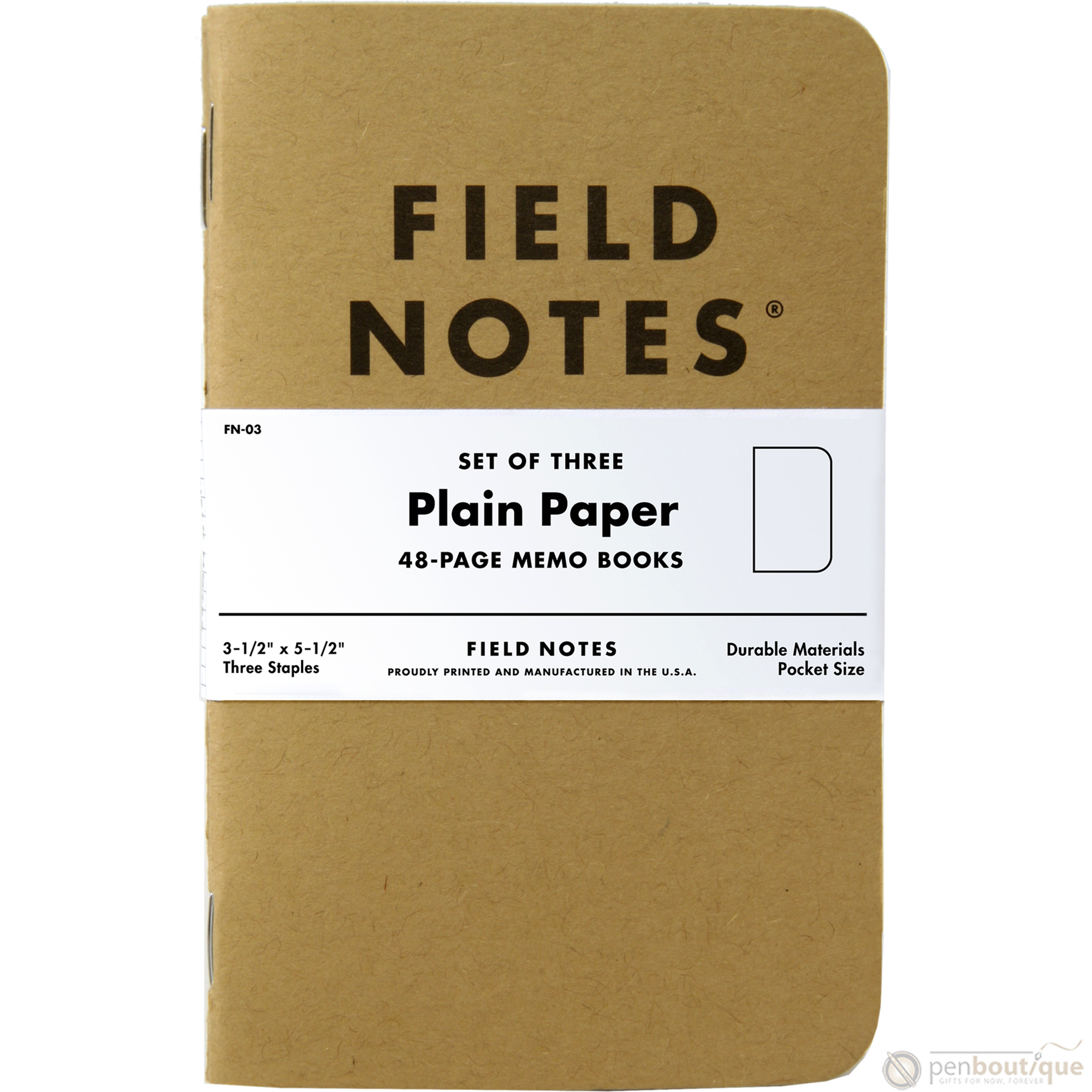 Field Notes Brand Original Plain 3-pack 3½" × 5½"-Pen Boutique Ltd