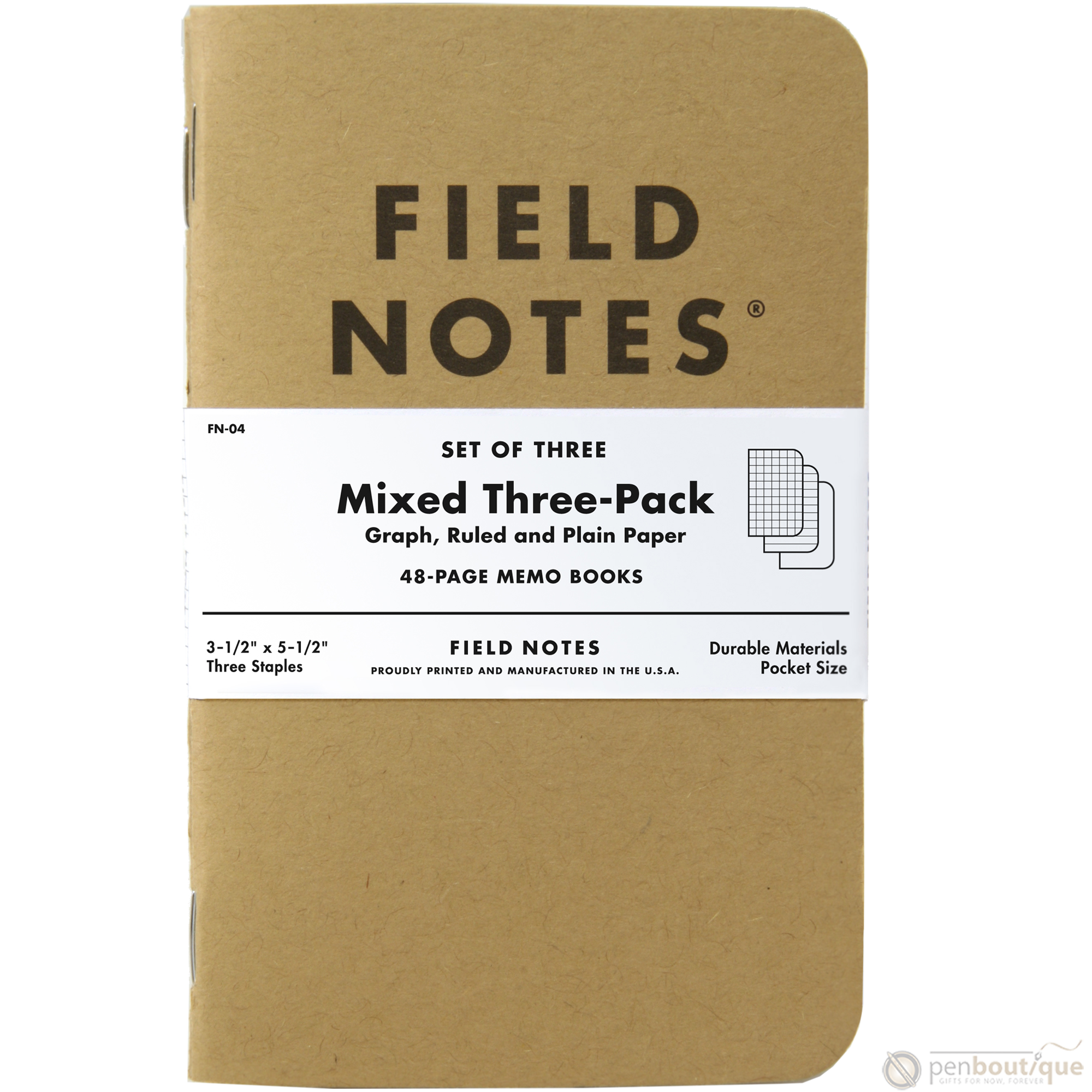 Field Notes Brand Original Mixed 3-pack 3½" × 5½"-Pen Boutique Ltd