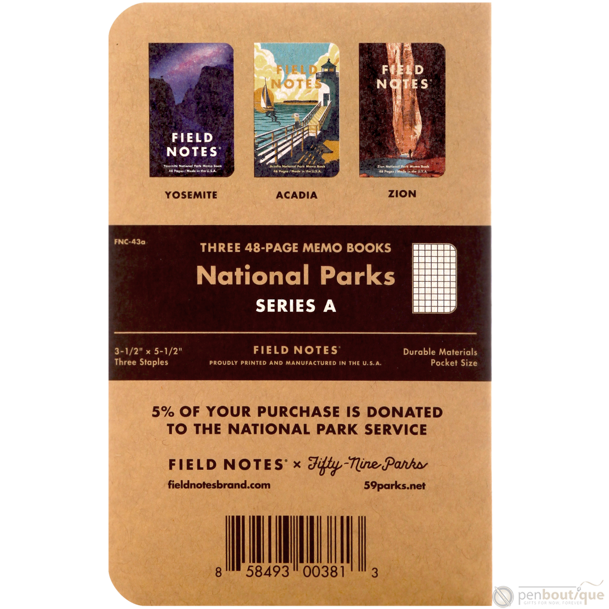 Field Notes Summer National Parks Edition 3-pack 3.5" x 5.5"-Pen Boutique Ltd