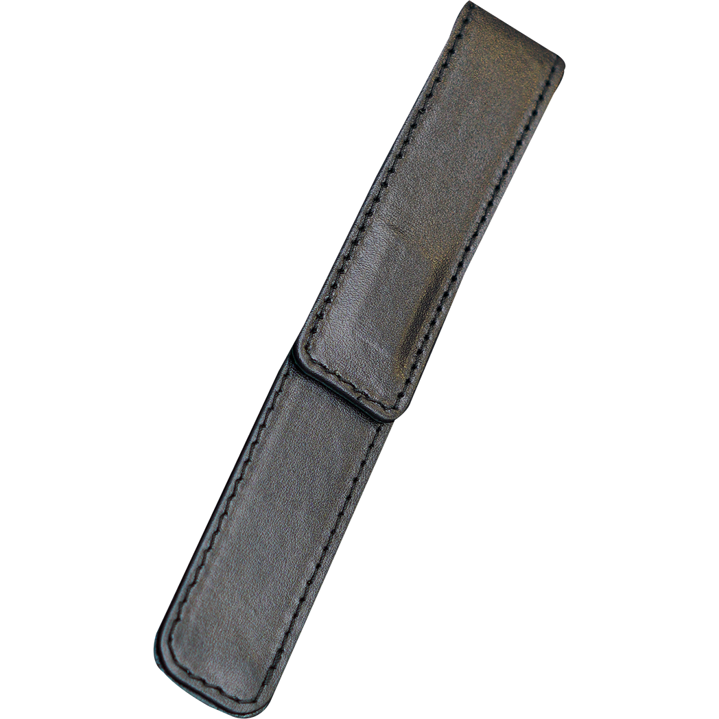 Pen Boutique Yak Leather Single Pen Box - Black - Magnetic closure-Pen Boutique Ltd