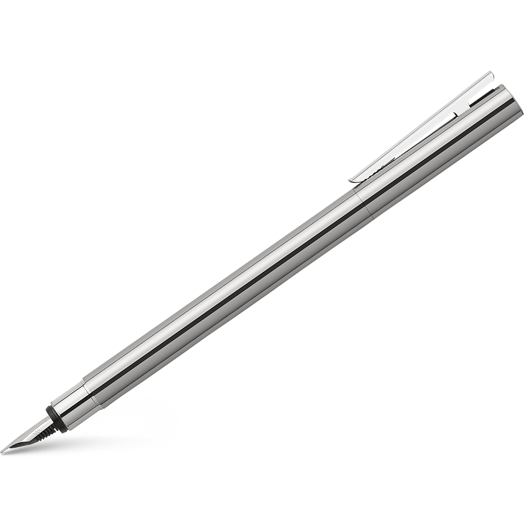 Faber-Castell NEO Slim Fountain Pen - Polished Stainless Steel - Pen Boutique Ltd