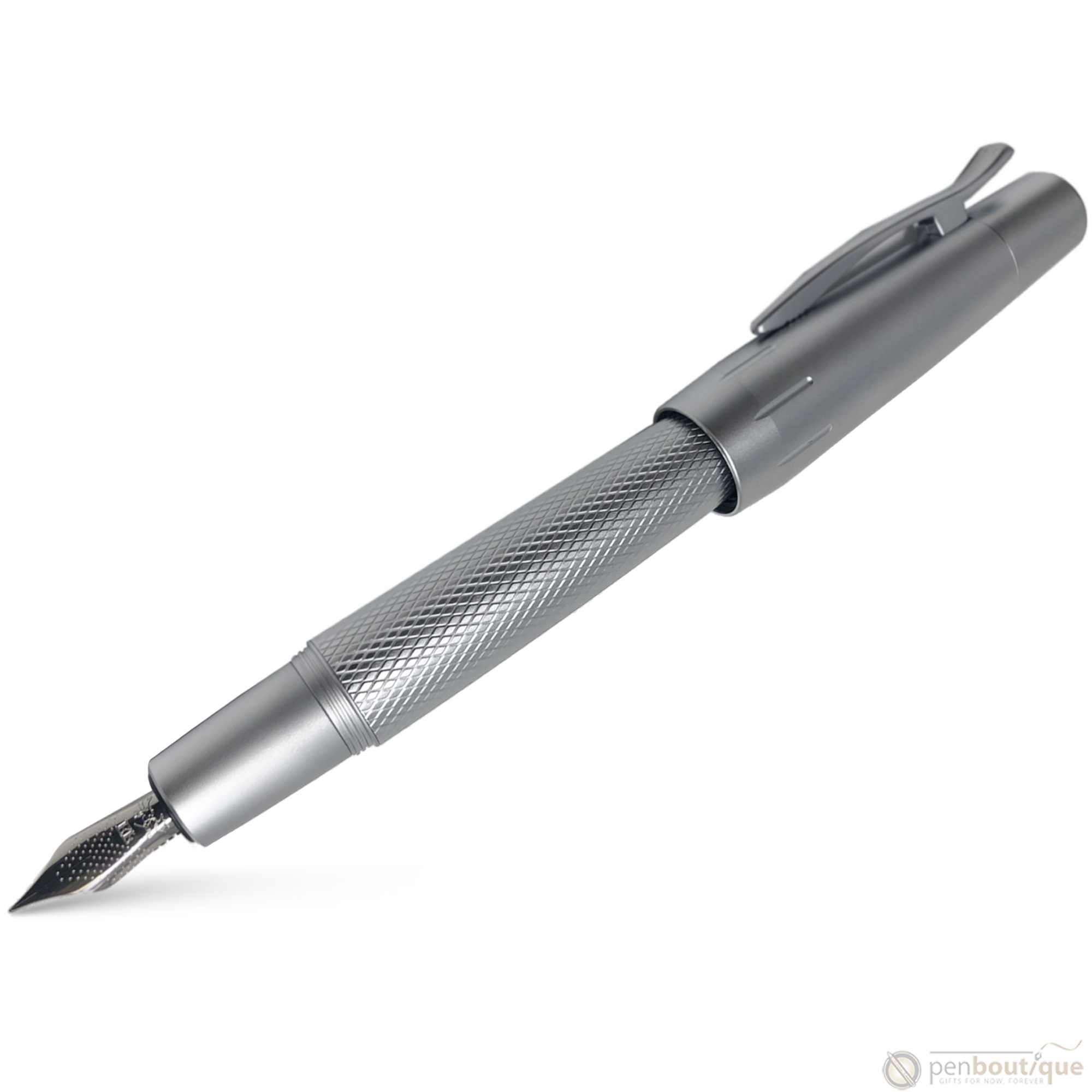 Faber-Castell Design E-Motion Fountain Pen - Pure Silver-Pen Boutique Ltd