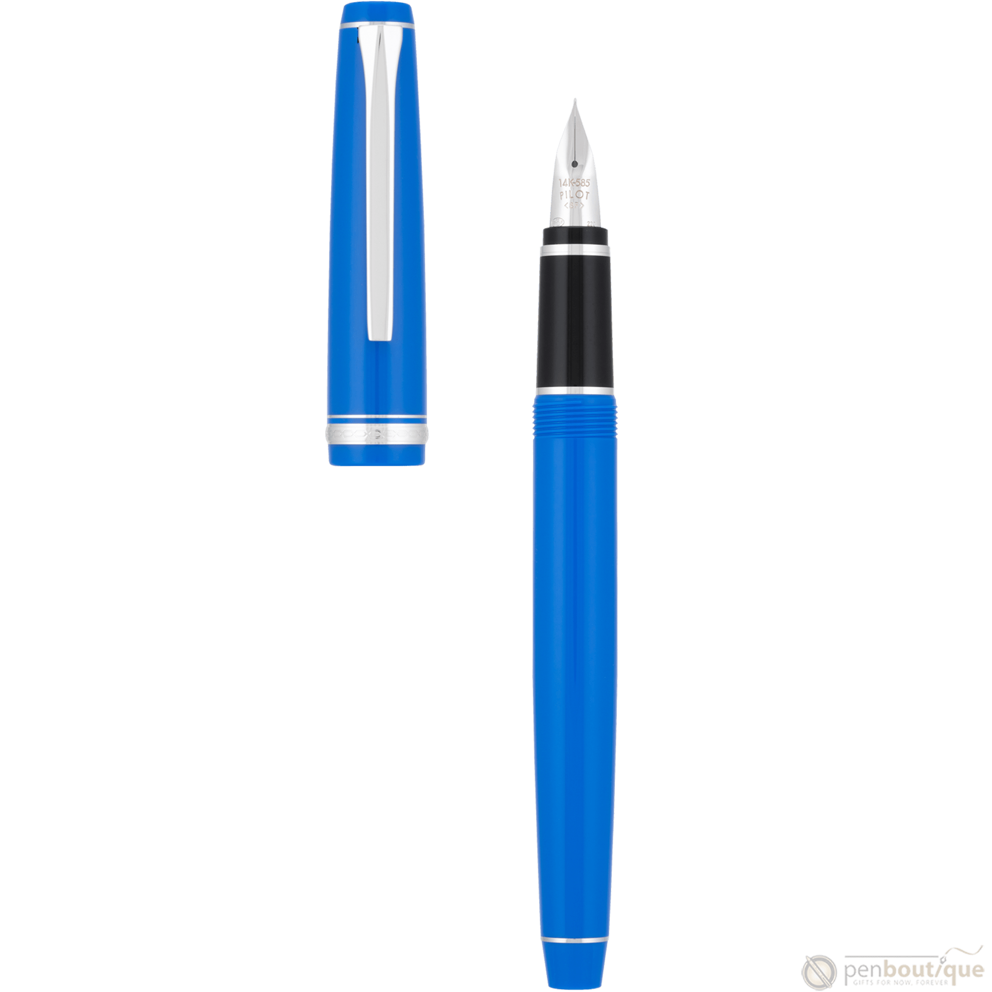Pilot Falcon Fountain Pen - Marine Blue - Rhodium Trim - Pen Boutique Ltd