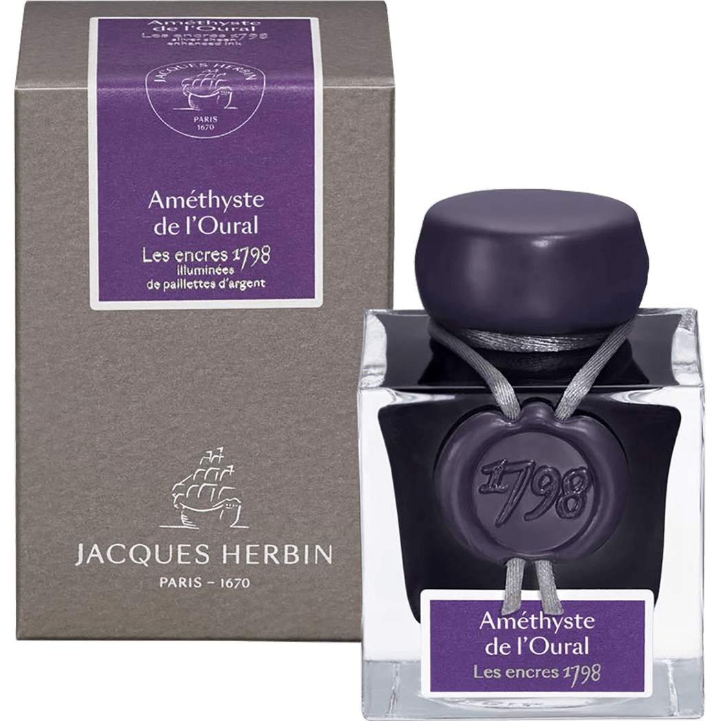 J. Herbin 1798 Amethyste De L’Oural (Ural Mountain Amethyst) Ink Bottle - Pen Boutique Ltd