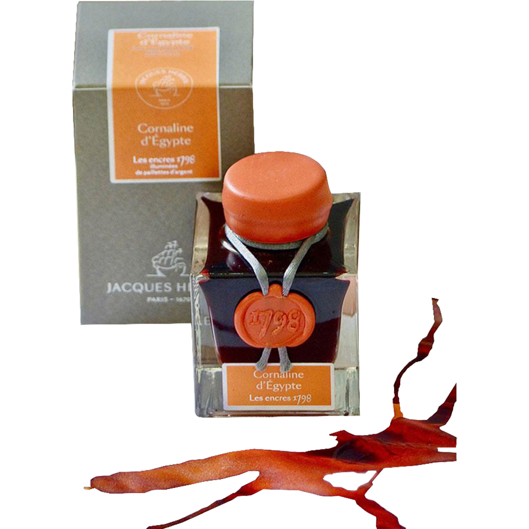J. Herbin 1798 Cornaline d'Egypte (Orange/Red Egypt) Ink Bottle 50 ML-Pen Boutique Ltd