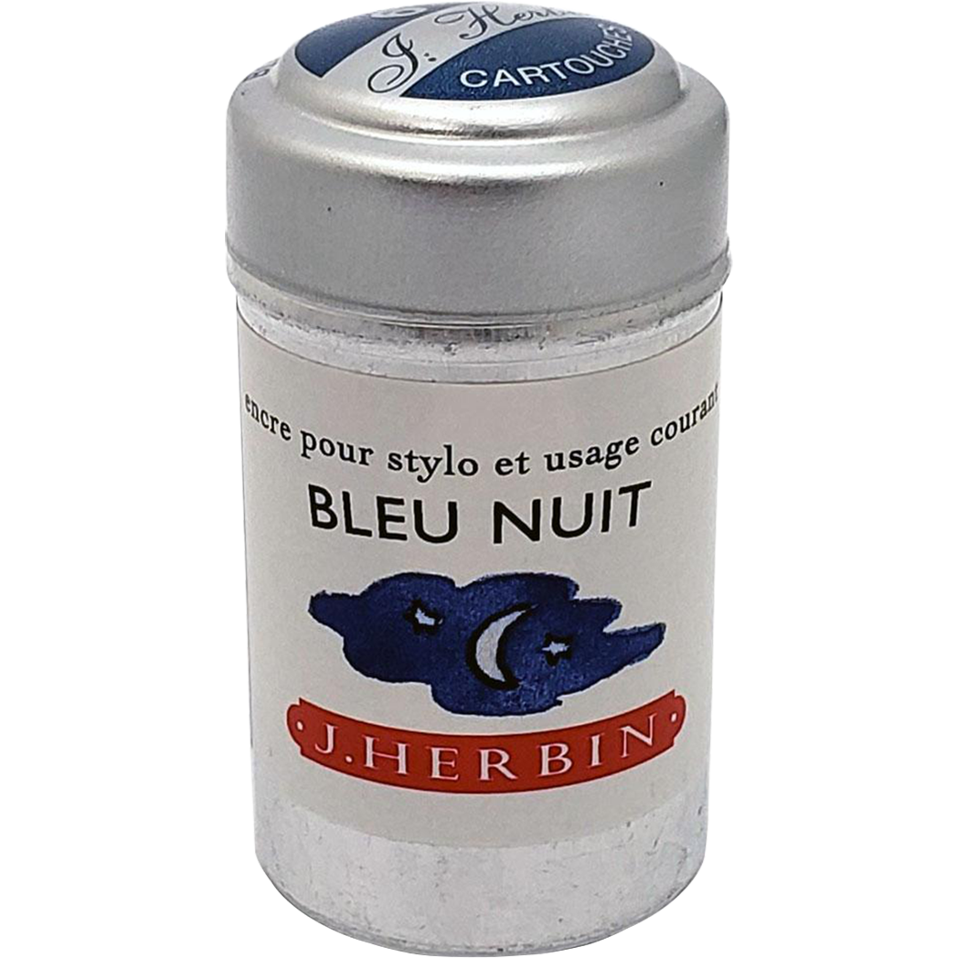 J. Herbin Fountain Pen Bleu Nuit Ink Cartridge-Pen Boutique Ltd