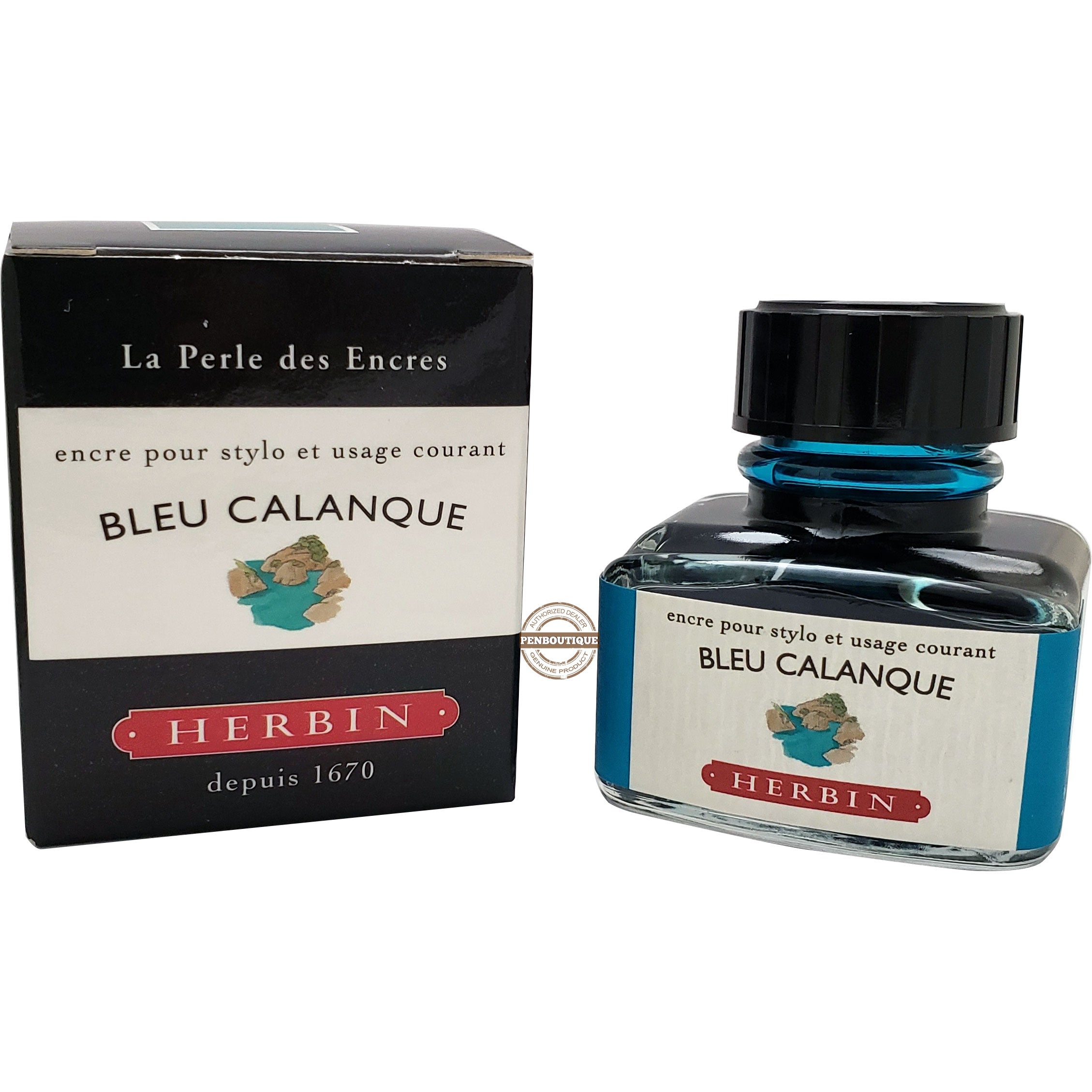 J. Herbin Ink Bottle - Bleu Calanque - 30ml-Pen Boutique Ltd