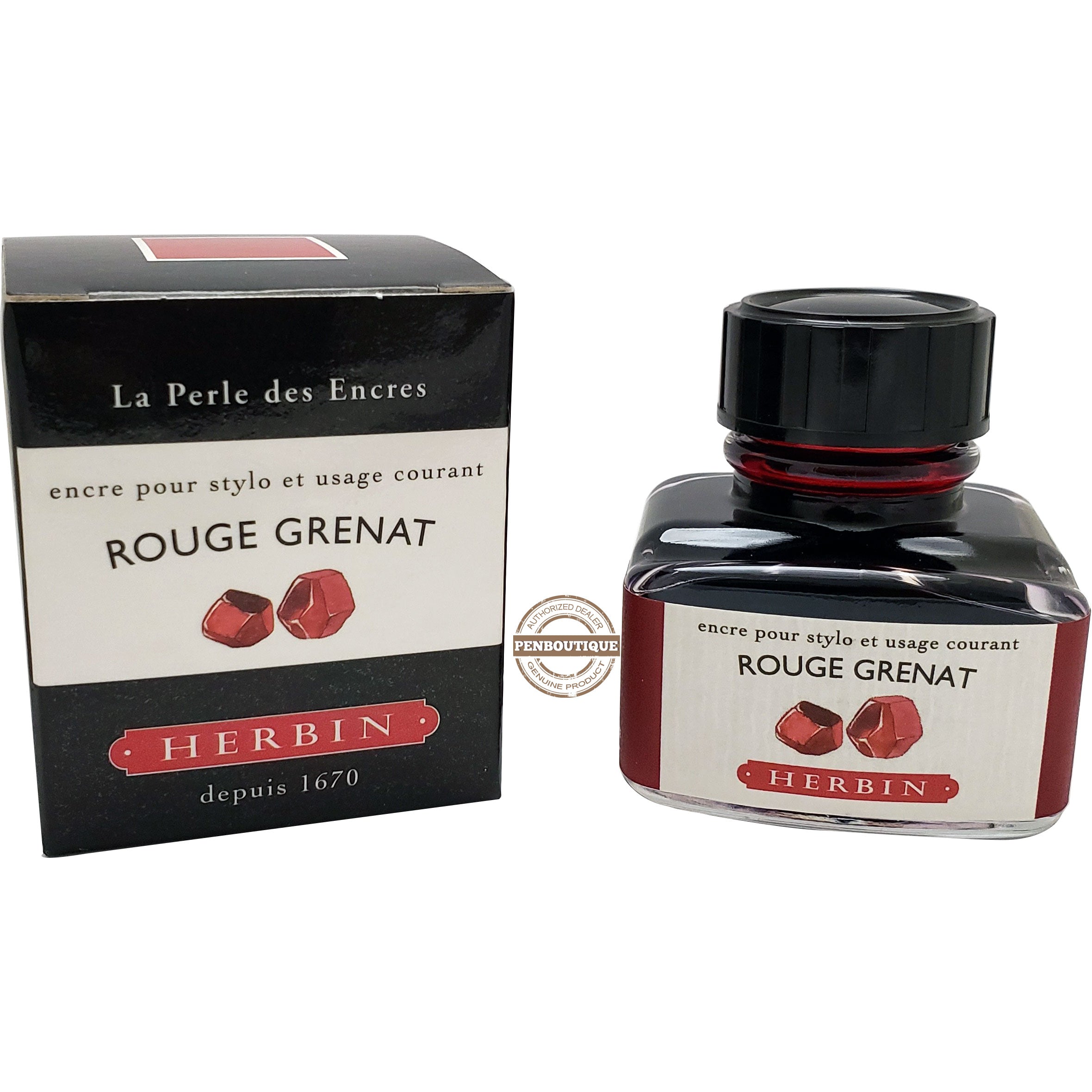 J. Herbin Ink Bottle - Rouge Grenat - 30ml-Pen Boutique Ltd