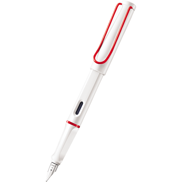 Lamy Safari Fountain Pen - White - Red Trim (Special Edition) Breast Cancer Awareness. Month-Pen Boutique Ltd