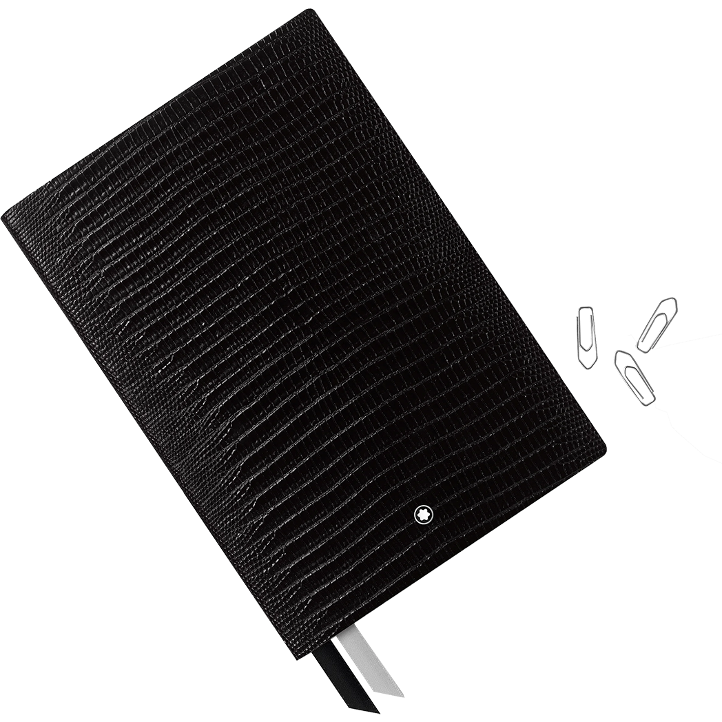 Montblanc Notebook - #146 Lizard Print - Black - Lined-Pen Boutique Ltd