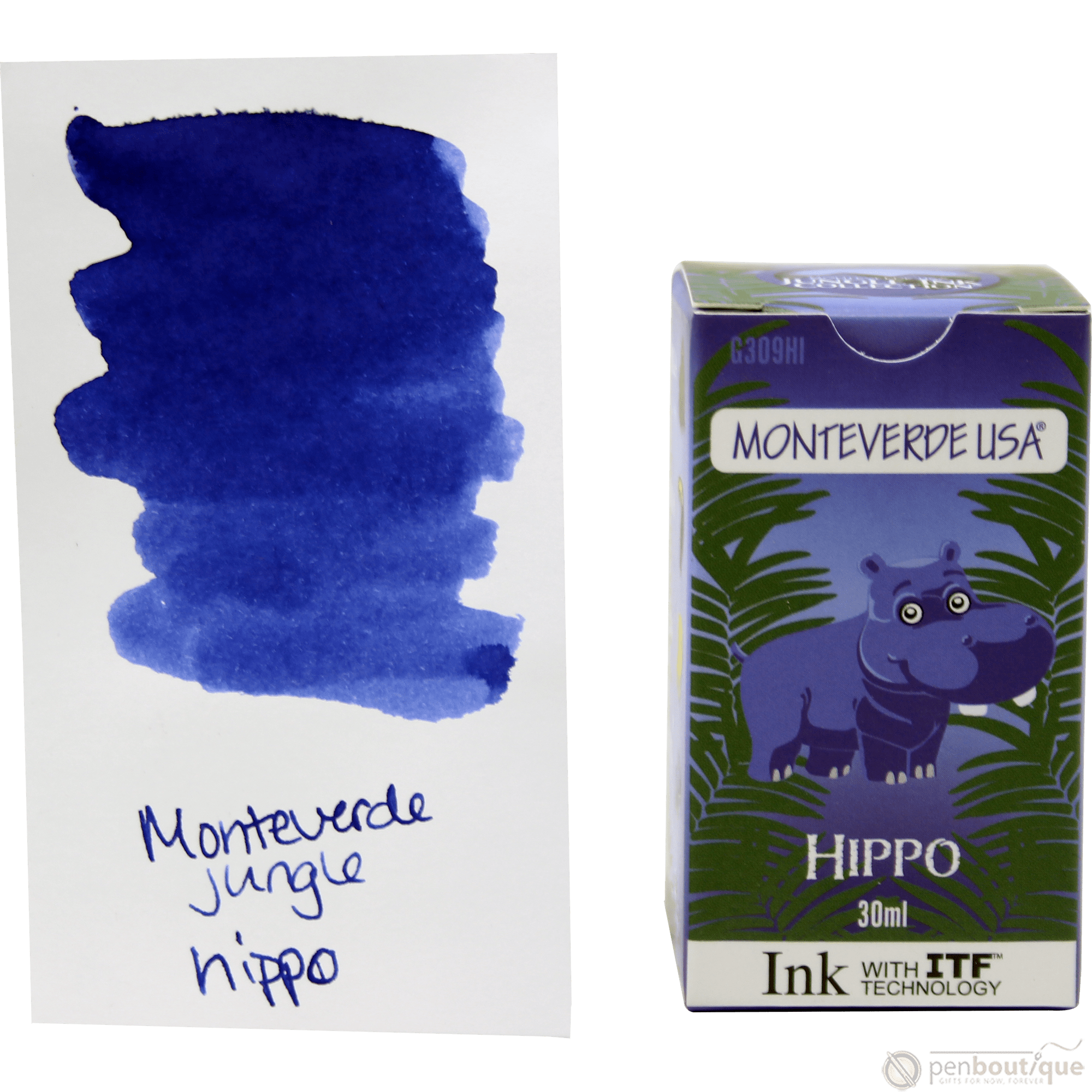Monteverde Ink Bottle - Jungle Hippo (Dark Blue) - 30 ml - Pen Boutique Ltd